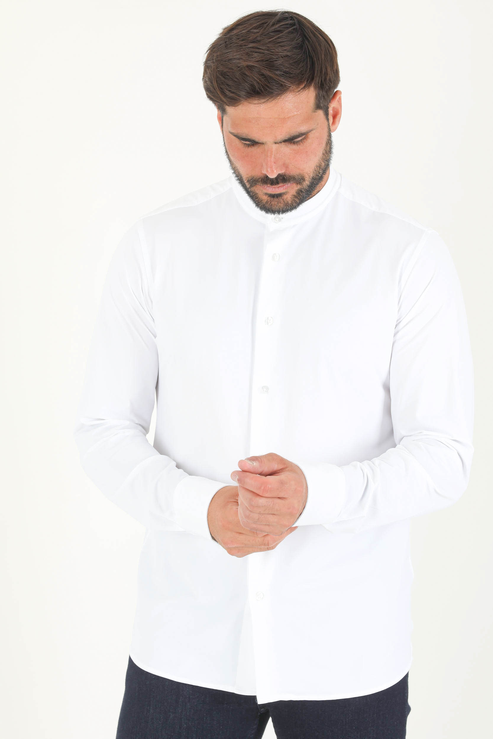 CHEMISE RRD COL MAO BLANCHE 22090-09