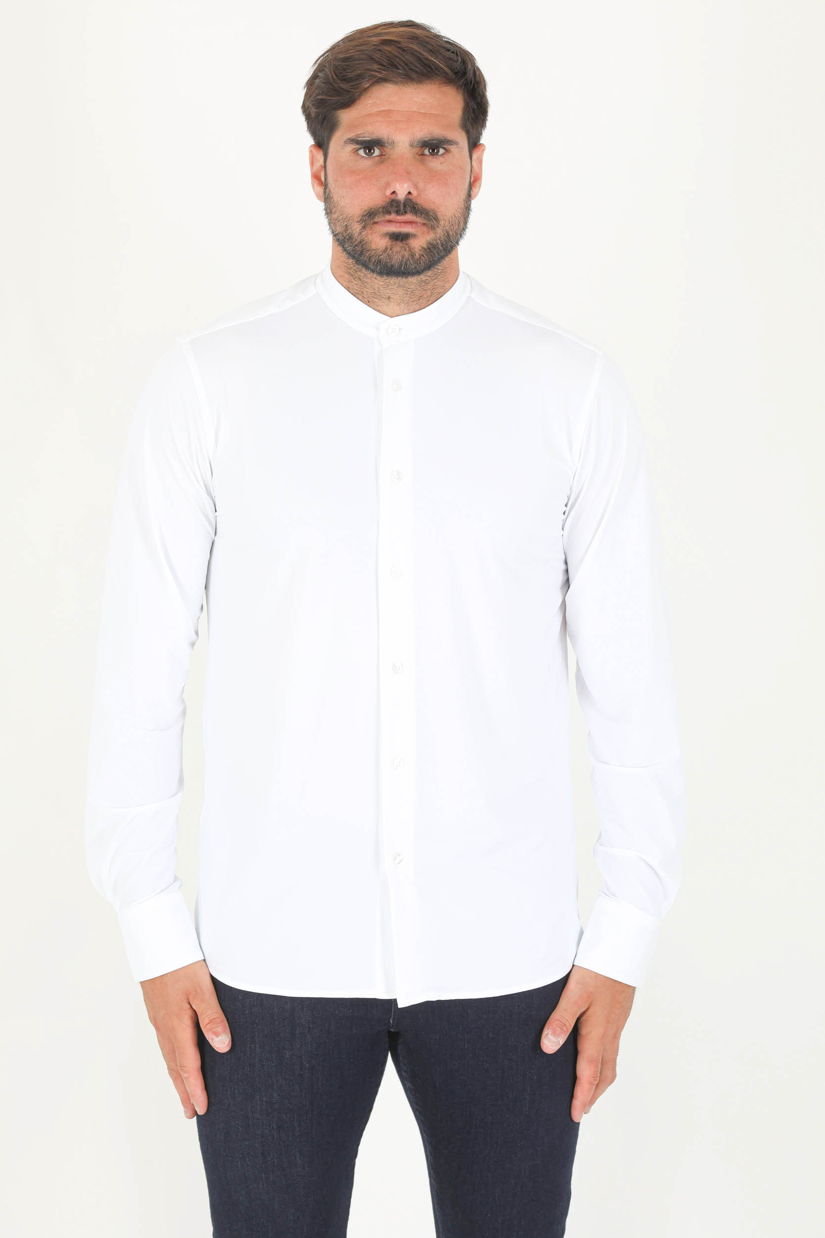 CHEMISE RRD COL MAO BLANCHE 22090-09