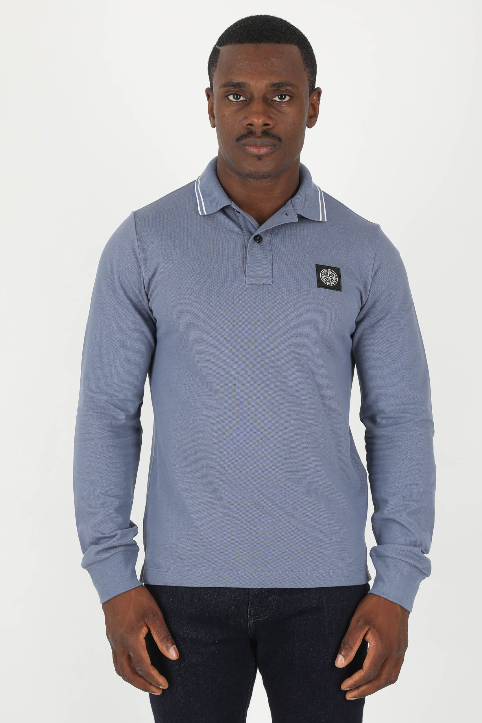 POLO MANCHES LONGUES STONE ISLAND BLEU DE PRUSSE 77152SS18-V0024
