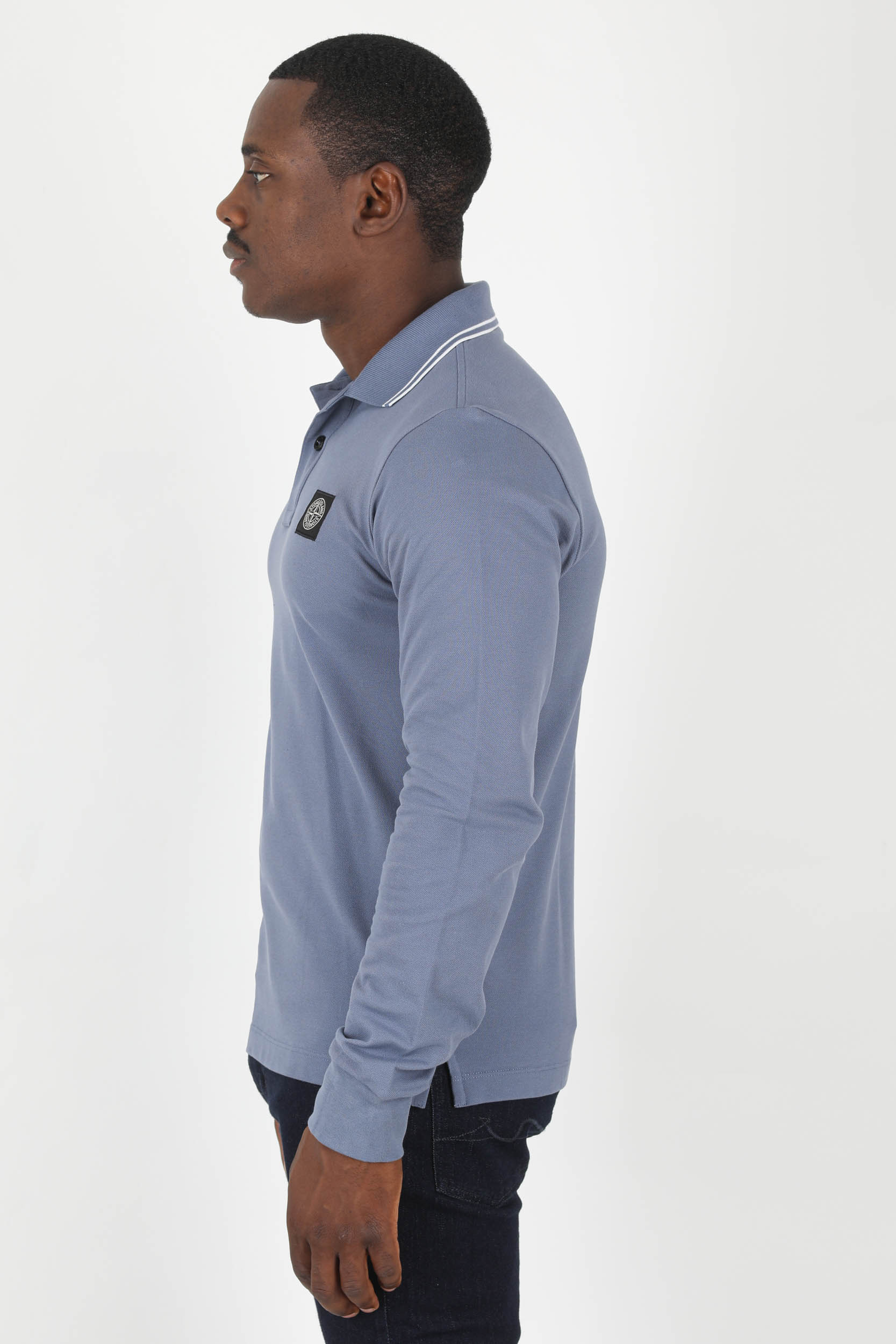 POLO MANCHES LONGUES STONE ISLAND BLEU DE PRUSSE 77152SS18-V0024