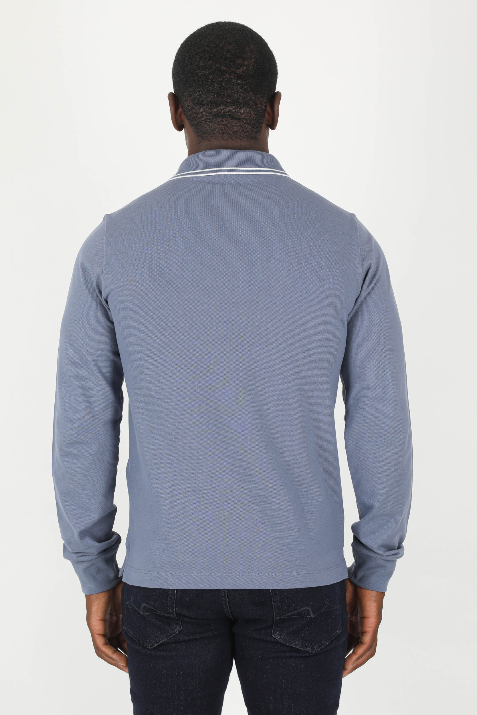 POLO MANCHES LONGUES STONE ISLAND BLEU DE PRUSSE 77152SS18-V0024