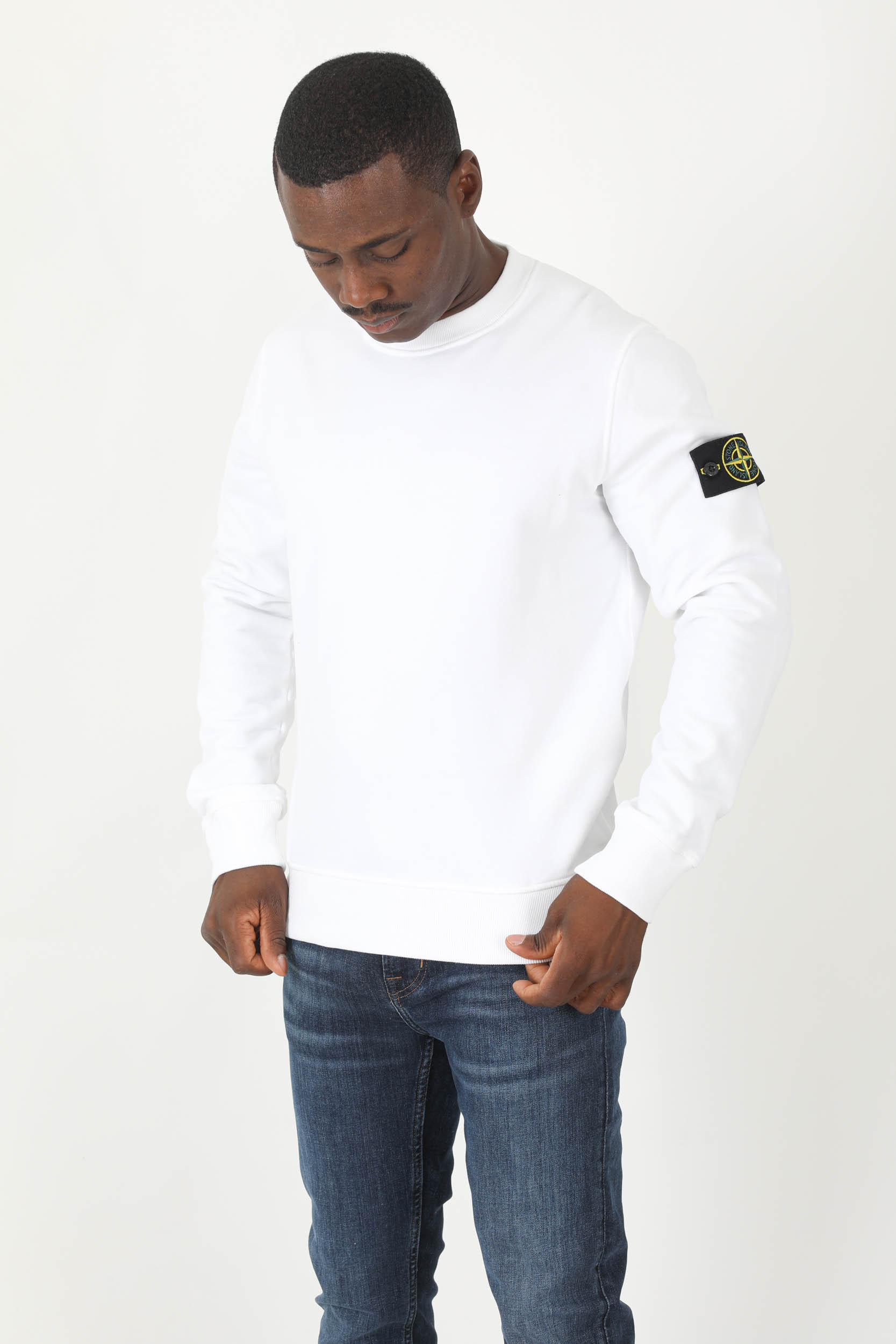 SWEAT STONE ISLAND BLANC 771563020-V0001