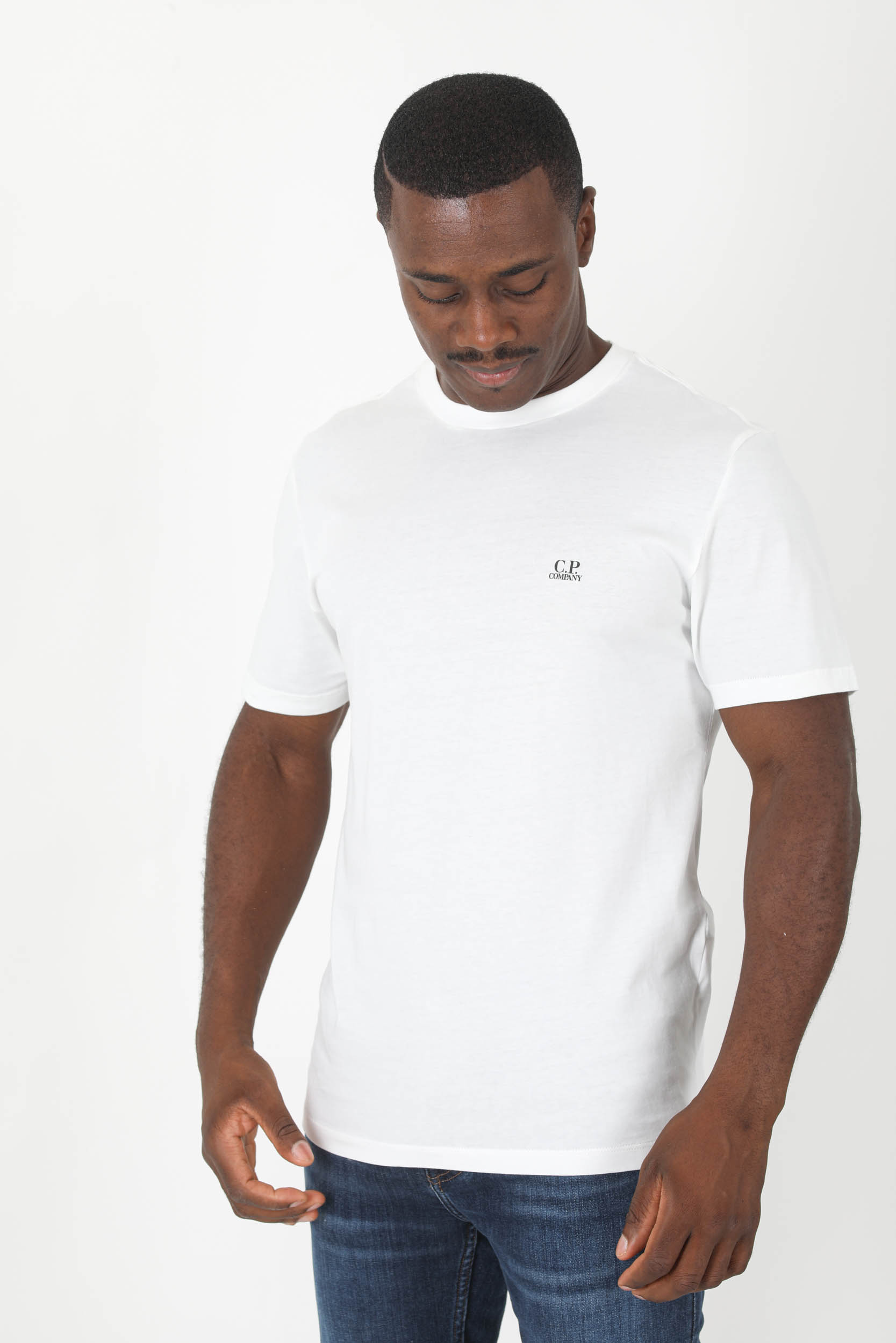 T-SHIRT C.P COMPANY BLANC PETIT LOGO S046A-103