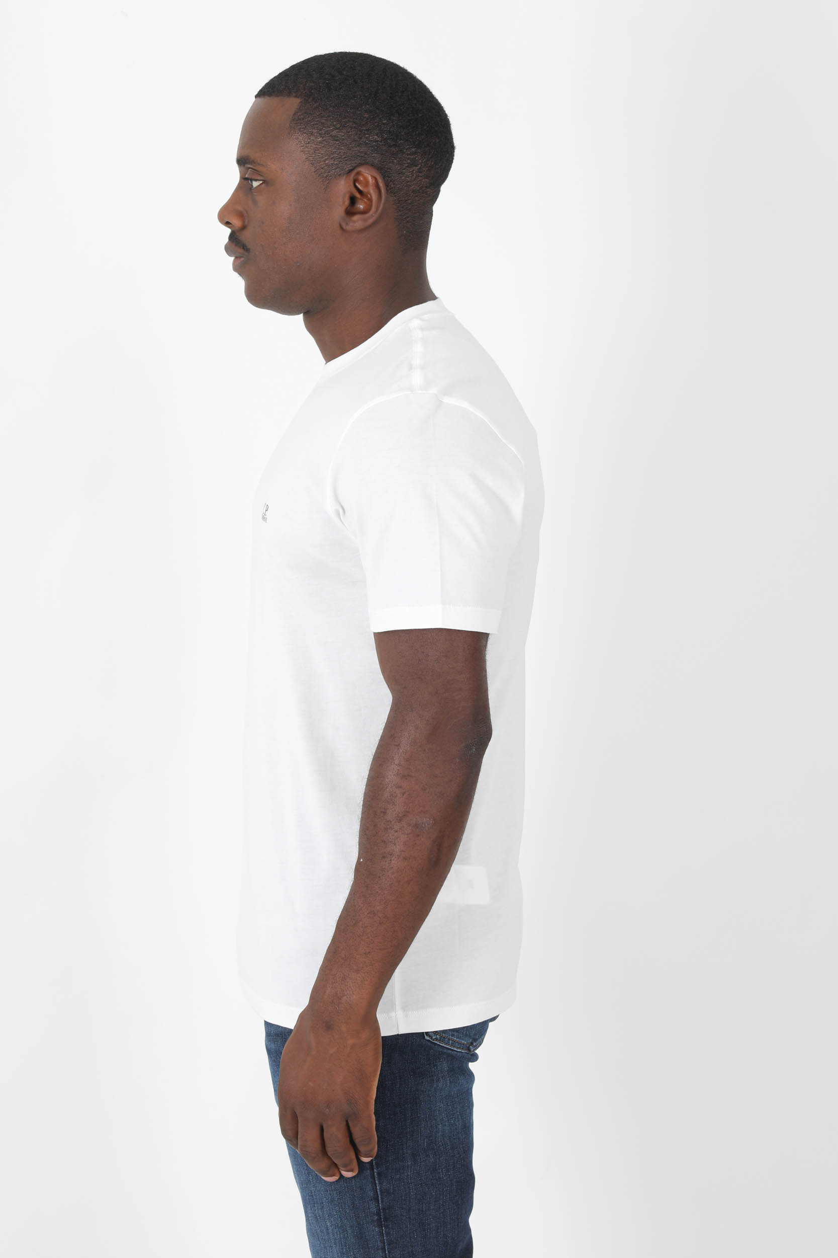 T-SHIRT C.P COMPANY BLANC PETIT LOGO S046A-103
