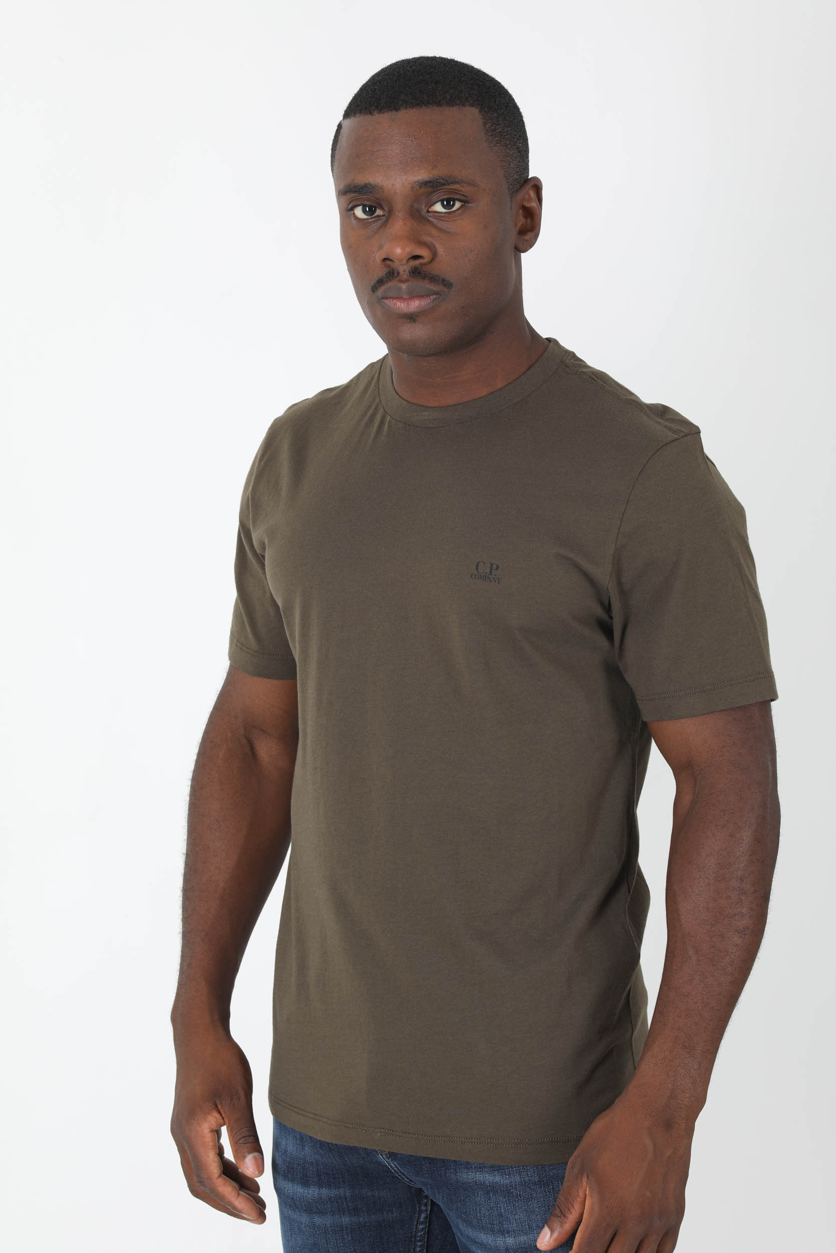 T-SHIRT C.P COMPANY KAKI PETIT LOGO S046A-683