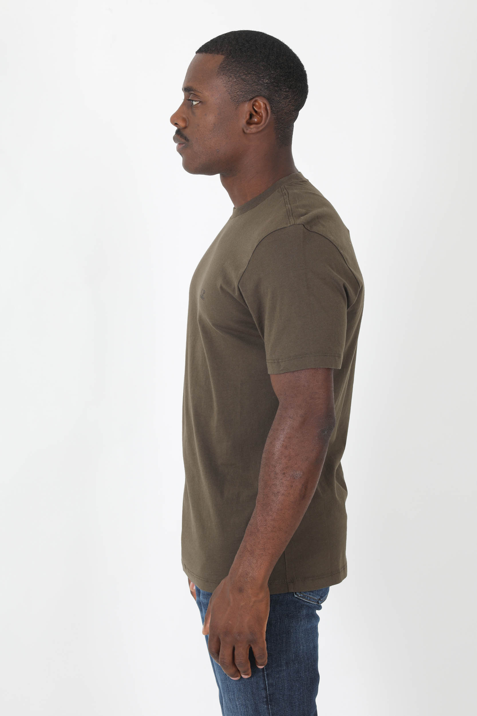 T-SHIRT C.P COMPANY KAKI PETIT LOGO S046A-683