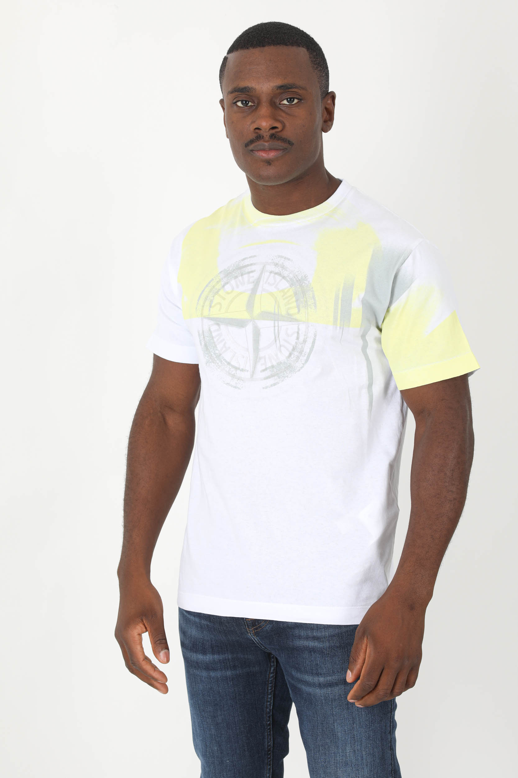 T-SHIRT STONE ISLAND BLANC LOGO 77152NS88-V0001