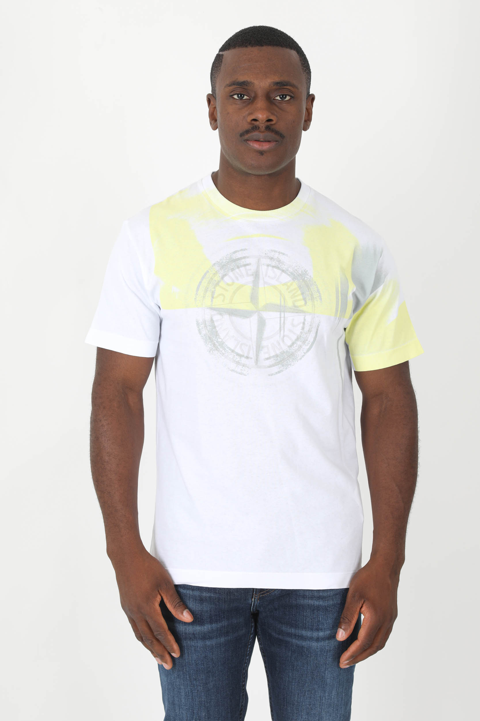 T-SHIRT STONE ISLAND BLANC LOGO 77152NS88-V0001