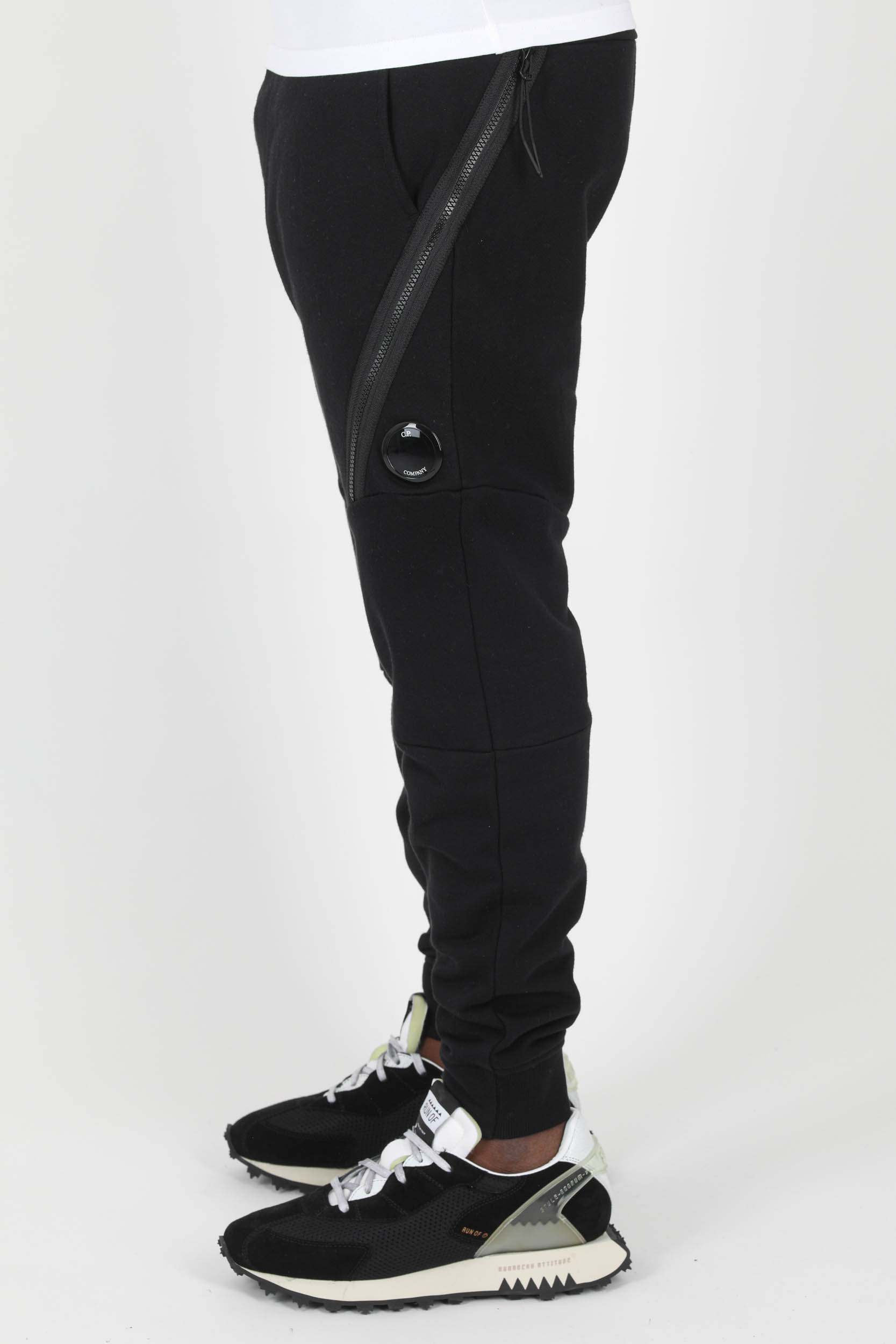 BAS DE JOGGING C.P COMPANY ZIPPE NOIR P064A-999