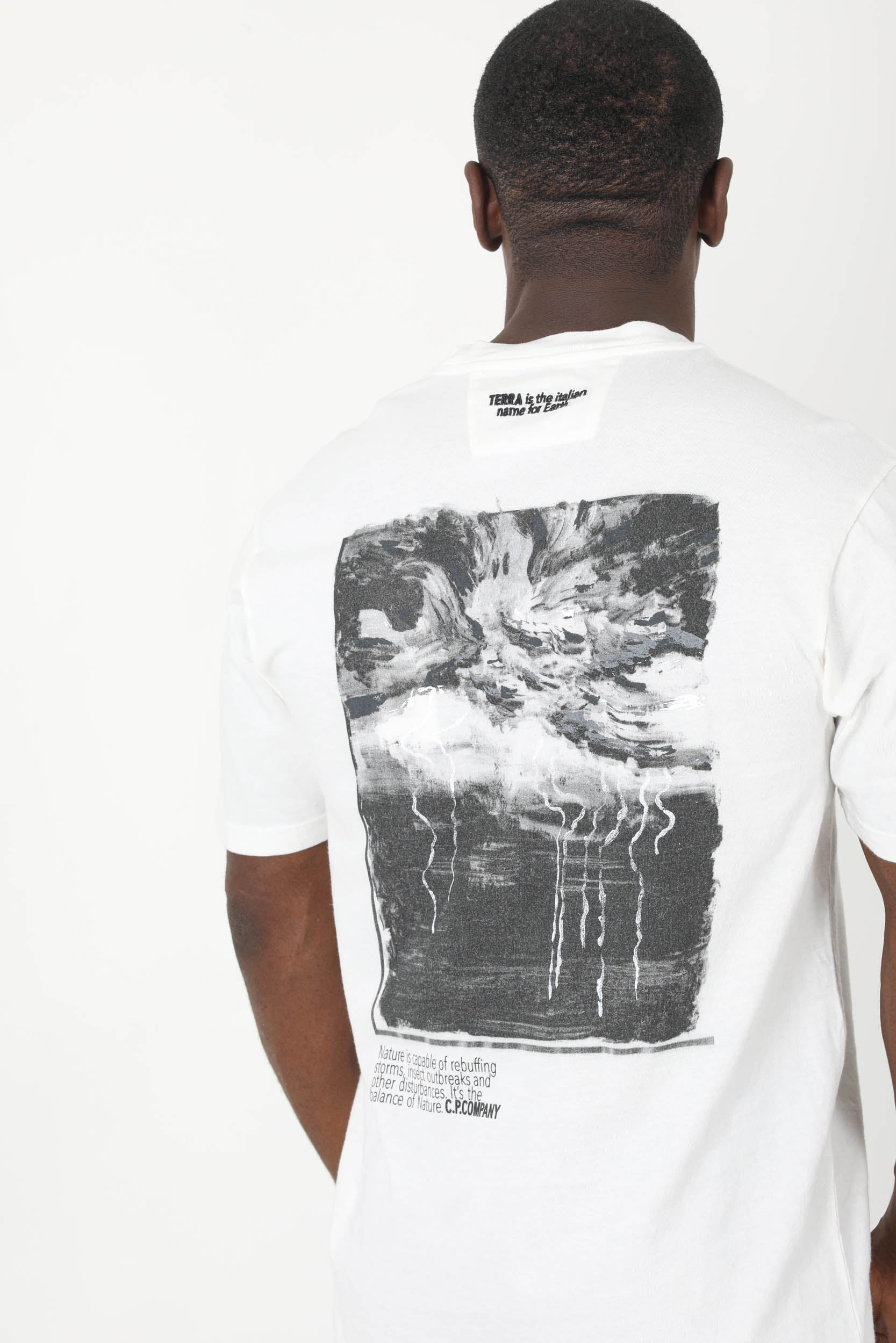 T-SHIRT C.P COMPANY BLANC ECLAIRS S317A-115