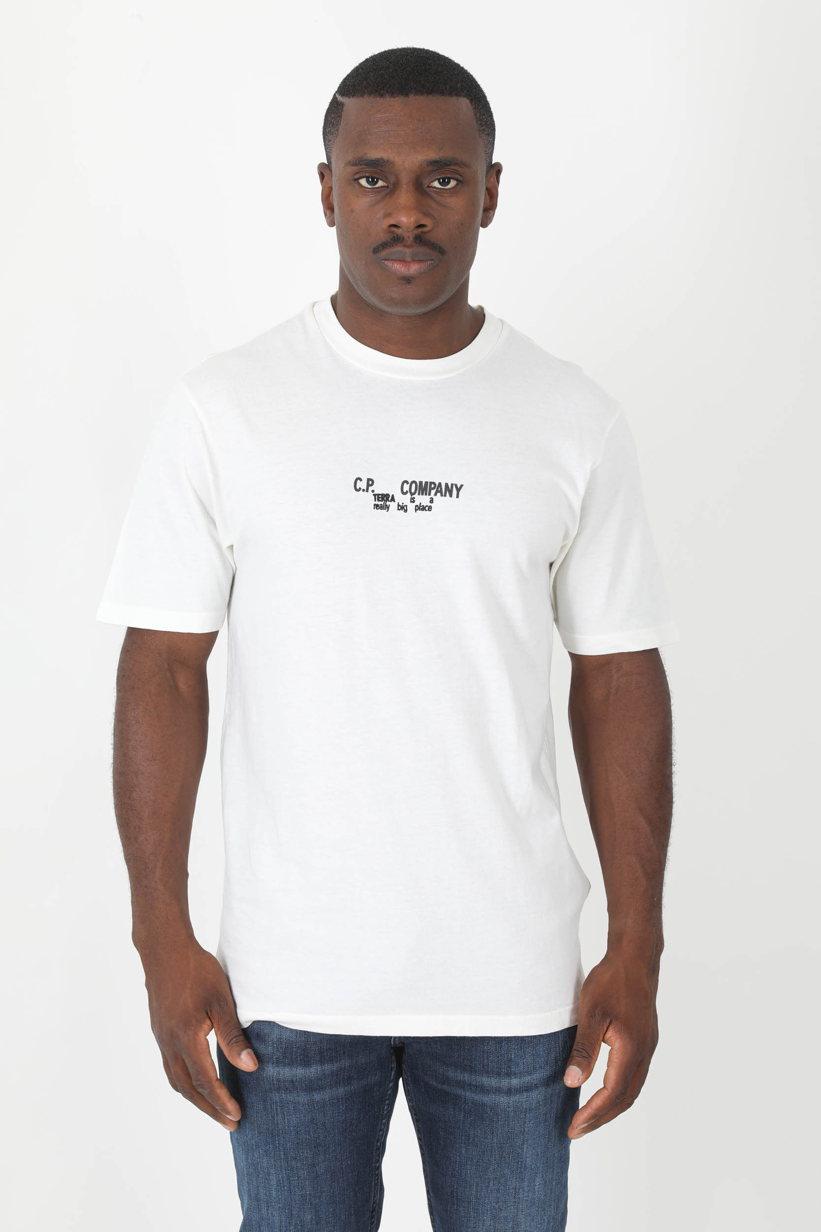 T-SHIRT C.P COMPANY BLANC ECLAIRS S317A-115
