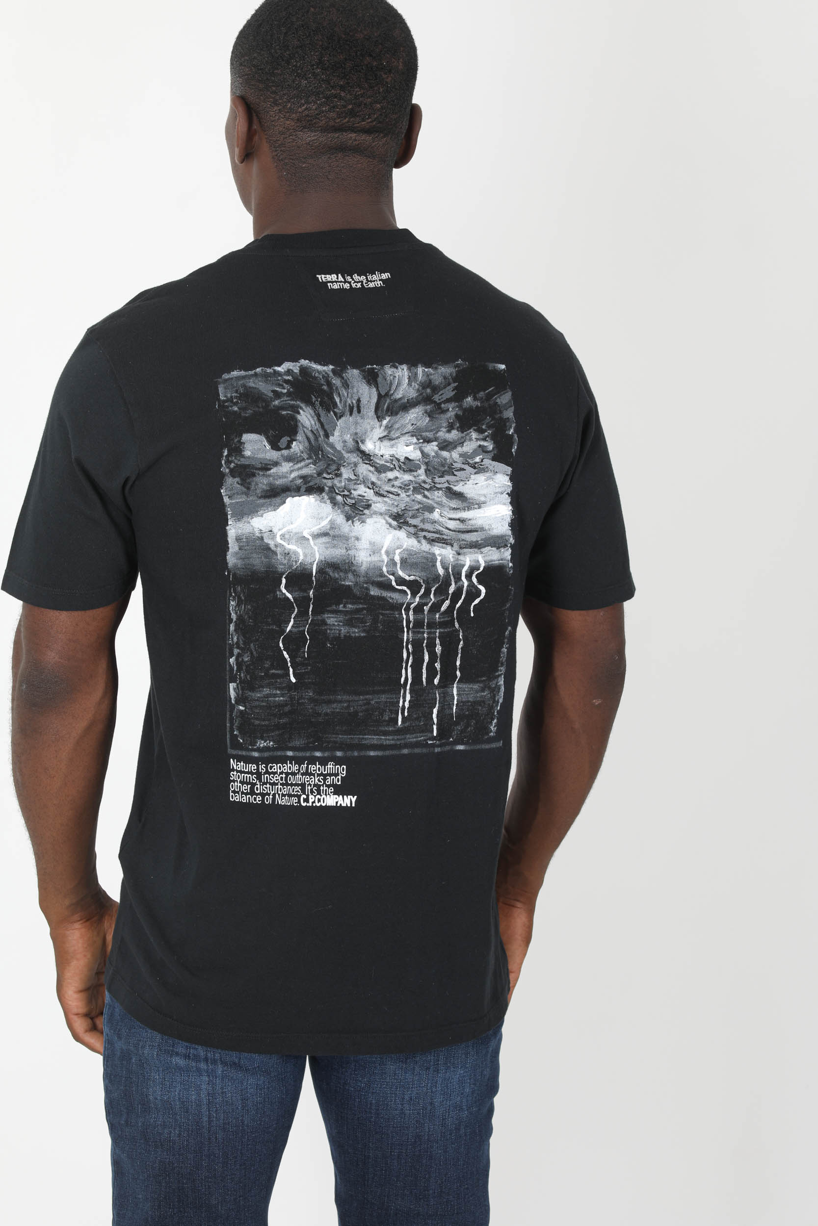 T-SHIRT C.P COMPANY NOIR ECLAIRS S317A-999