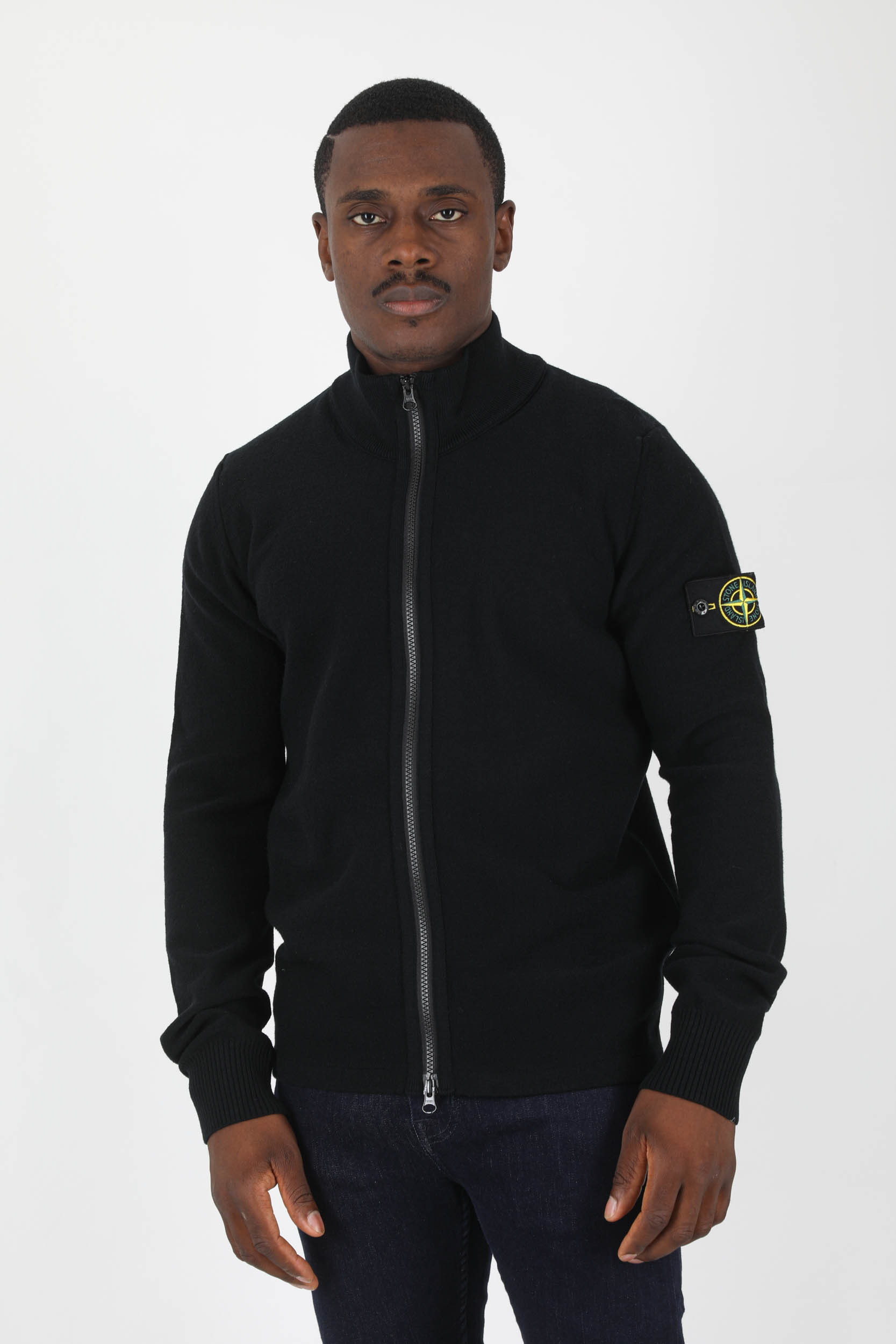 GILET EN LAINE STONE ISLAND NOIR 7715503A1-V0029