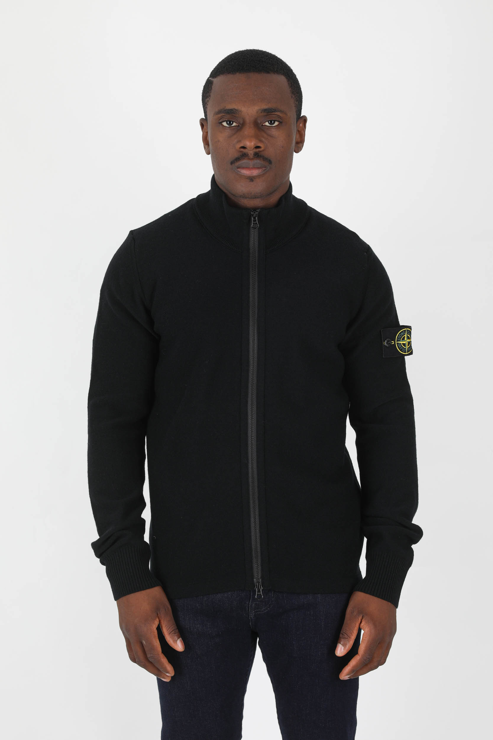 GILET EN LAINE STONE ISLAND NOIR 7715503A1-V0029