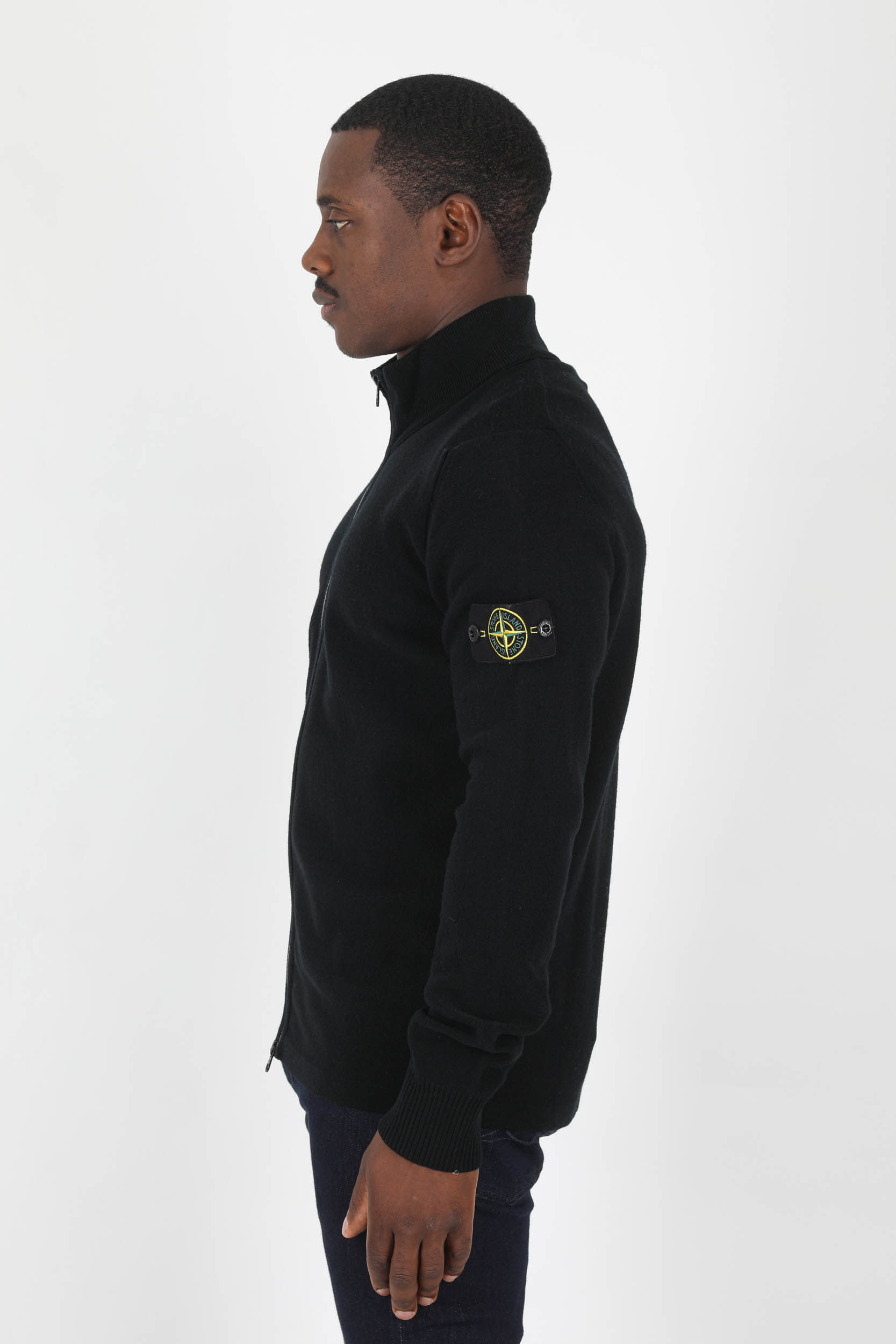 GILET EN LAINE STONE ISLAND NOIR 7715503A1-V0029