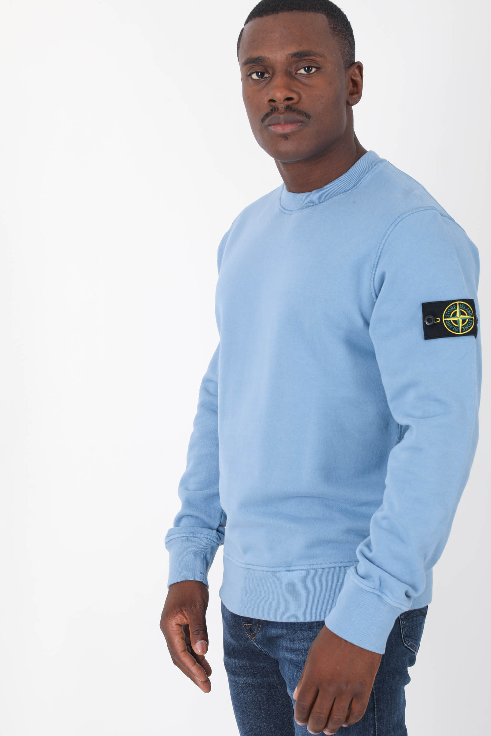 SWEAT STONE ISLAND BLEU 771563020-V0046