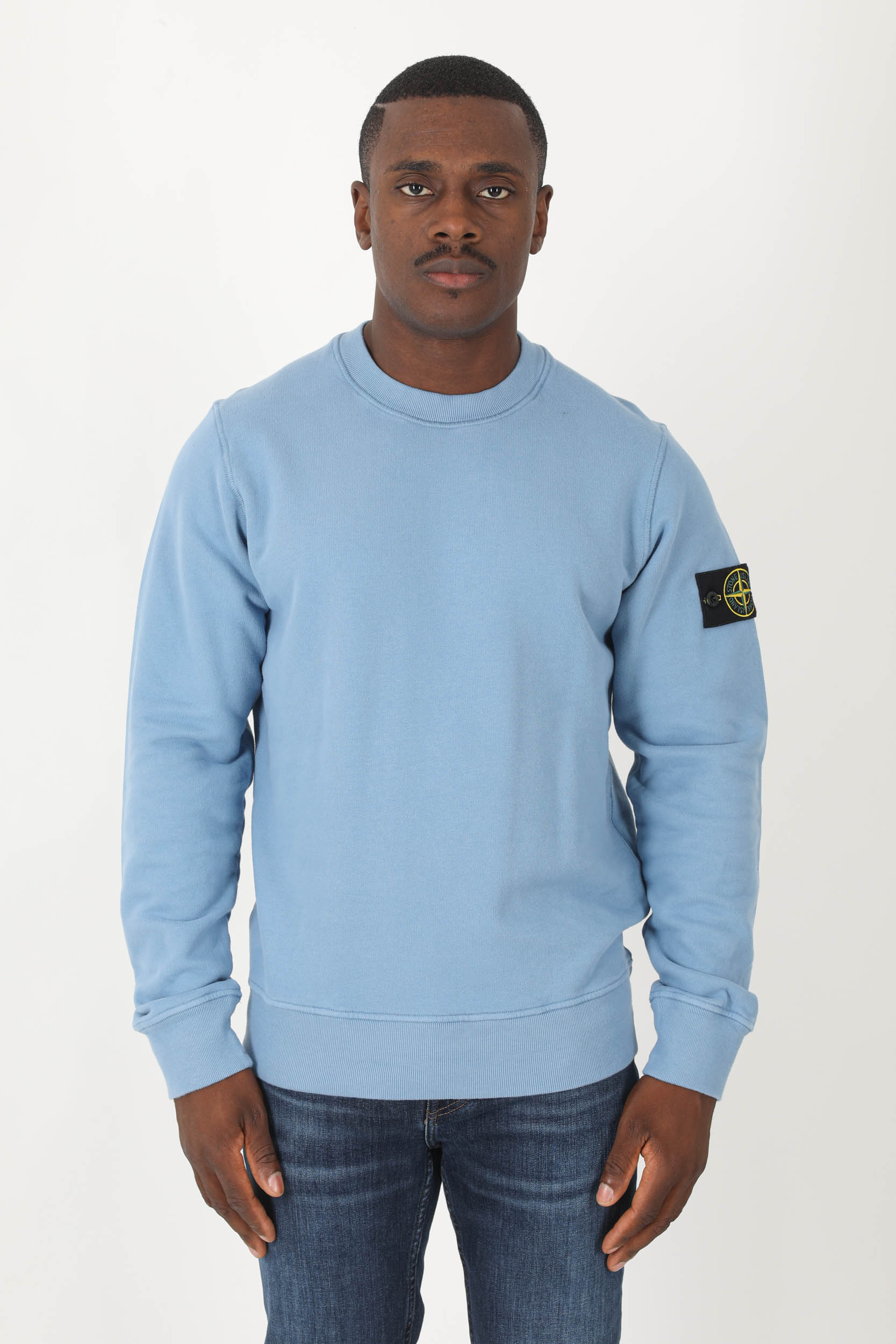 SWEAT STONE ISLAND BLEU 771563020-V0046