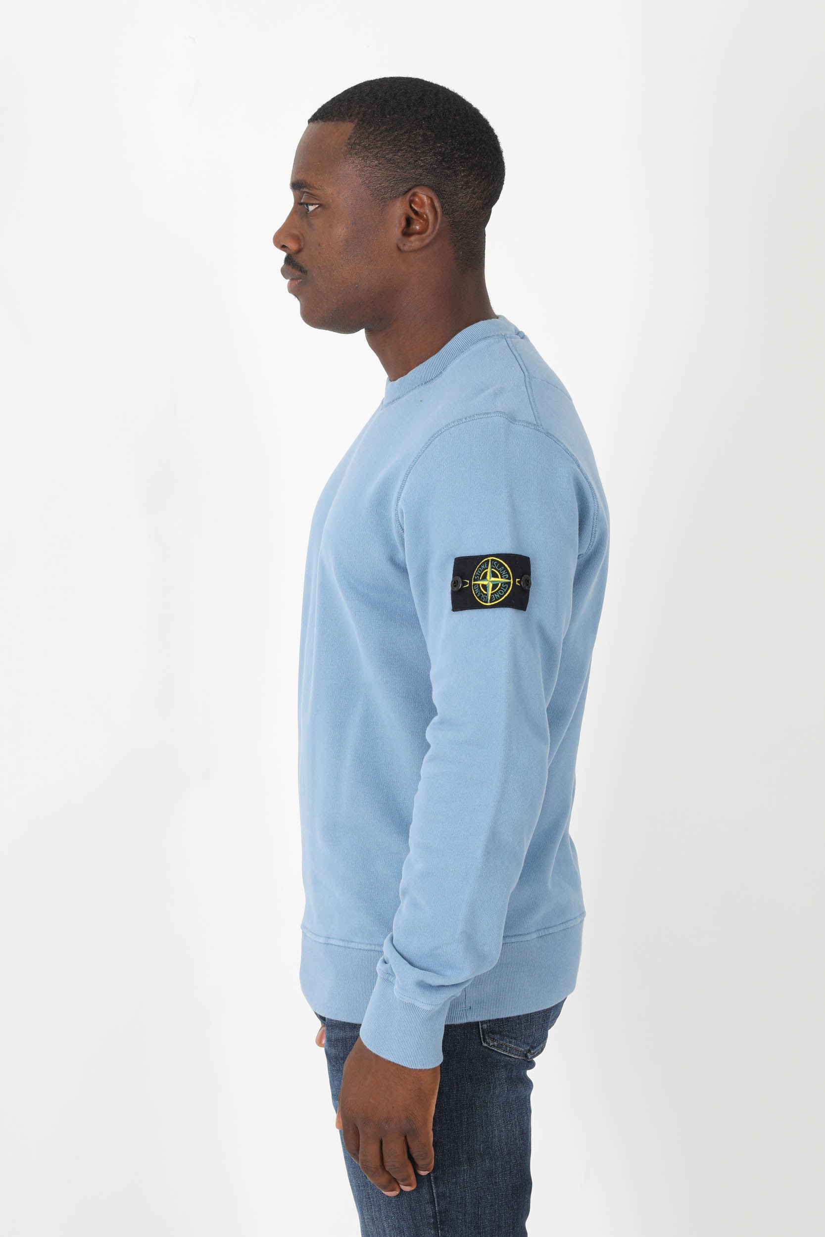 SWEAT STONE ISLAND BLEU 771563020-V0046