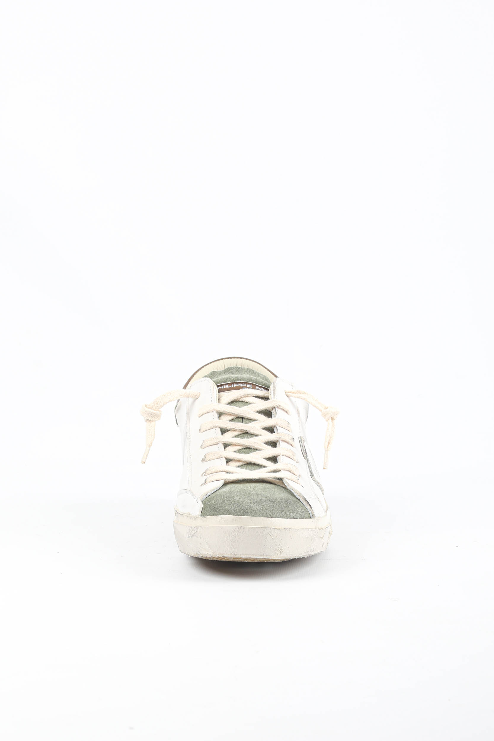 BASKETS PHILIPPE MODEL BLANCHES/KAKI PRLU-WX11