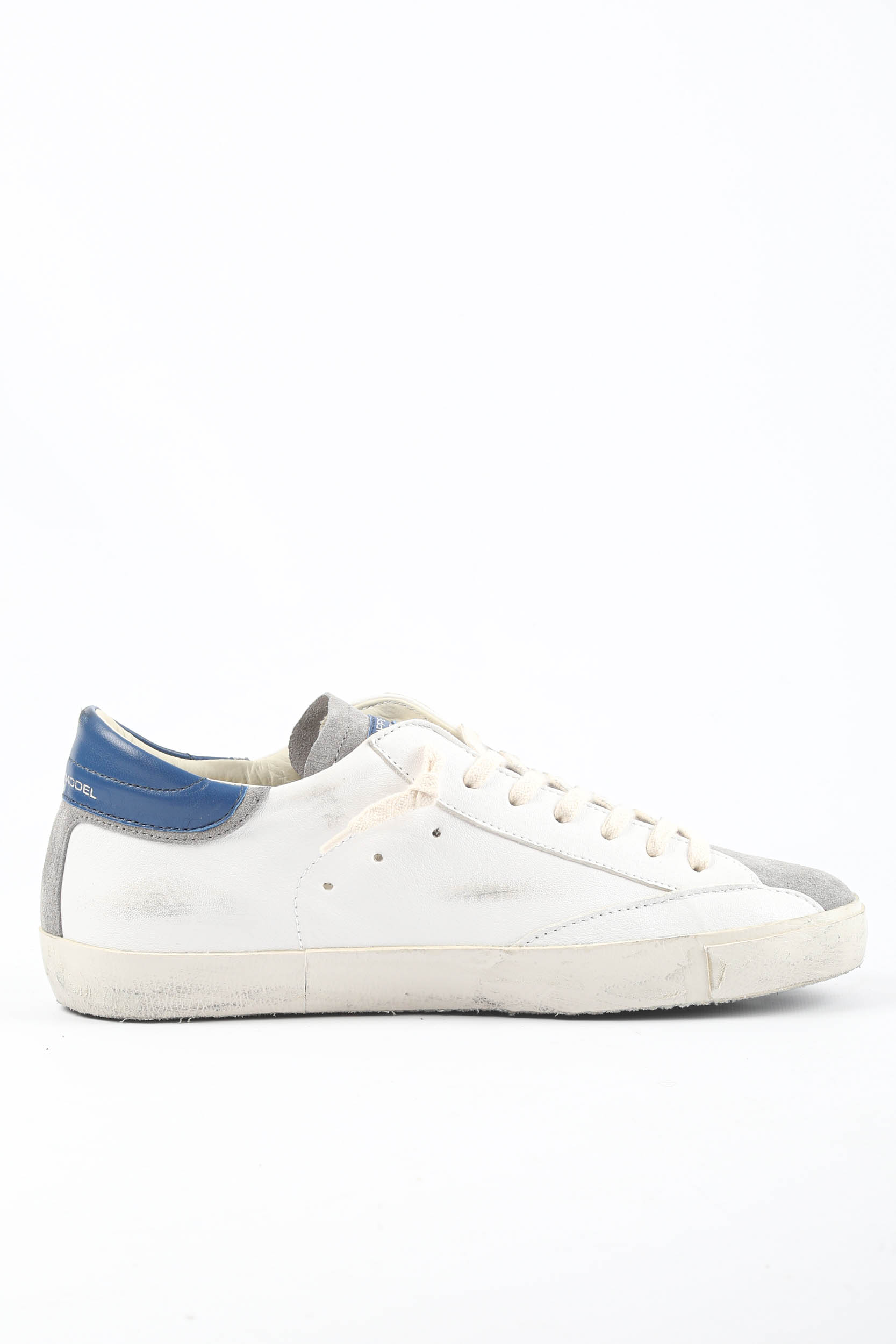 BASKETS PHILIPPE MODEL BLANCHES/ BLEU PRLU-WX12