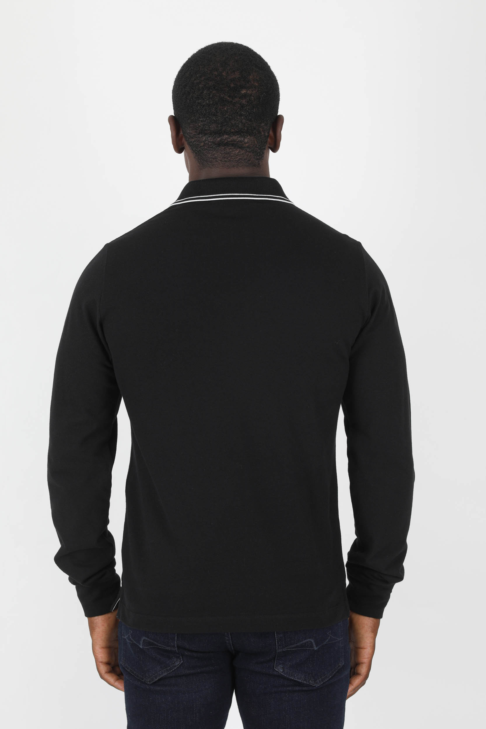 POLO MANCHES LONGUES STONE ISLAND NOIR 77152SS18-V0029