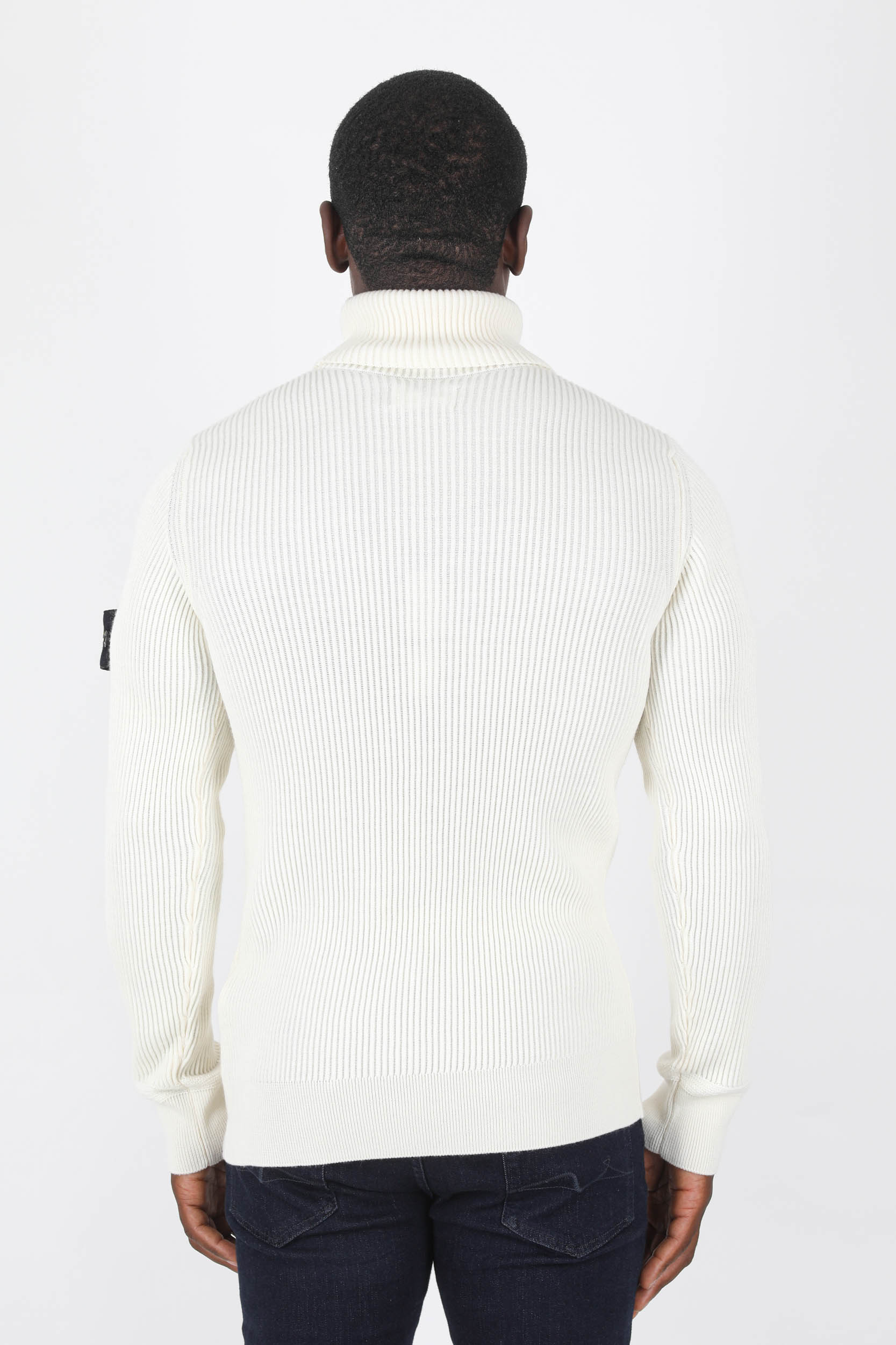 PULL COL ROULE STONE ISLAND ECRU 7715552C2-V0099