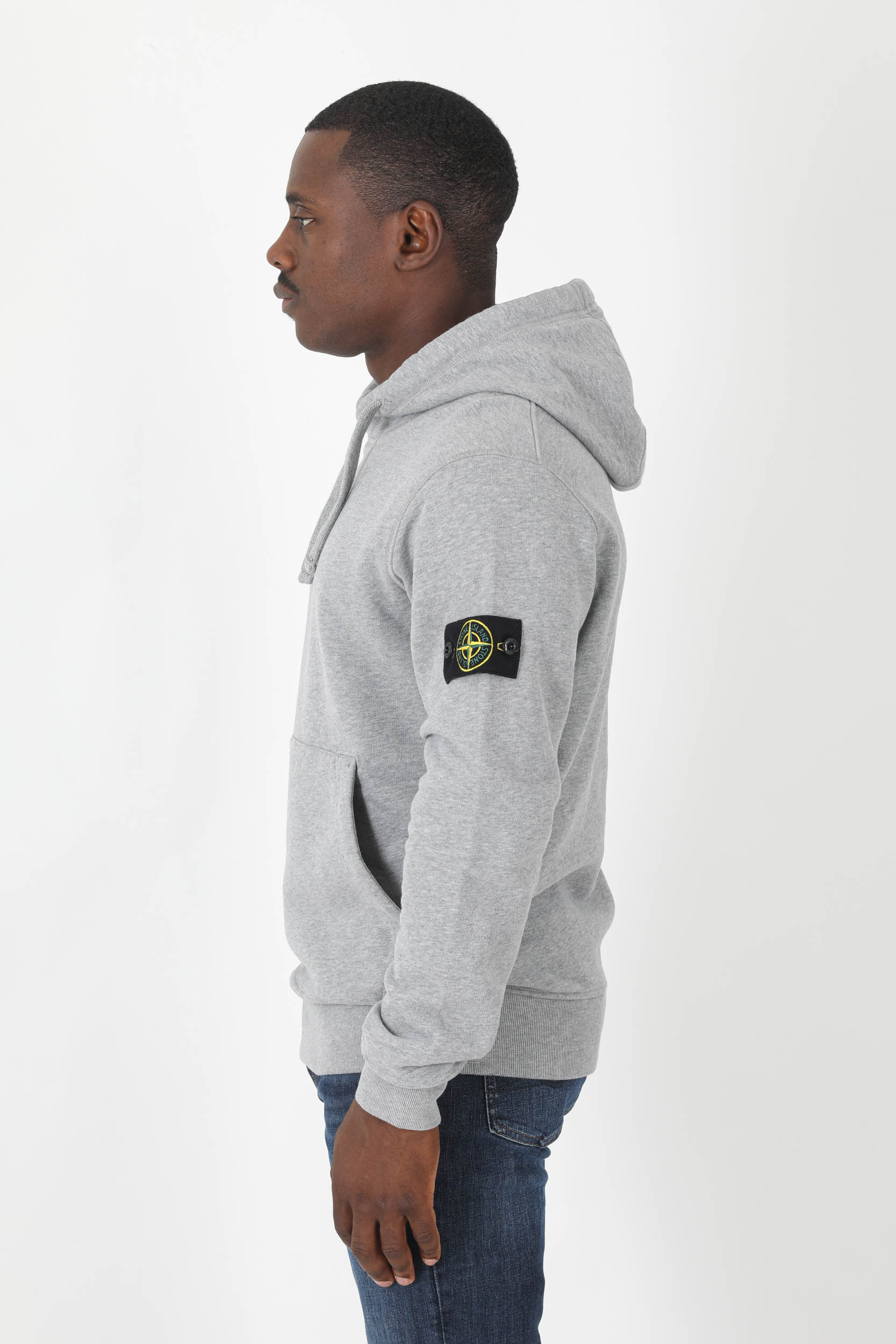 SWEAT A CAPUCHE STONE ISLAND GRIS 771564120-V0M64