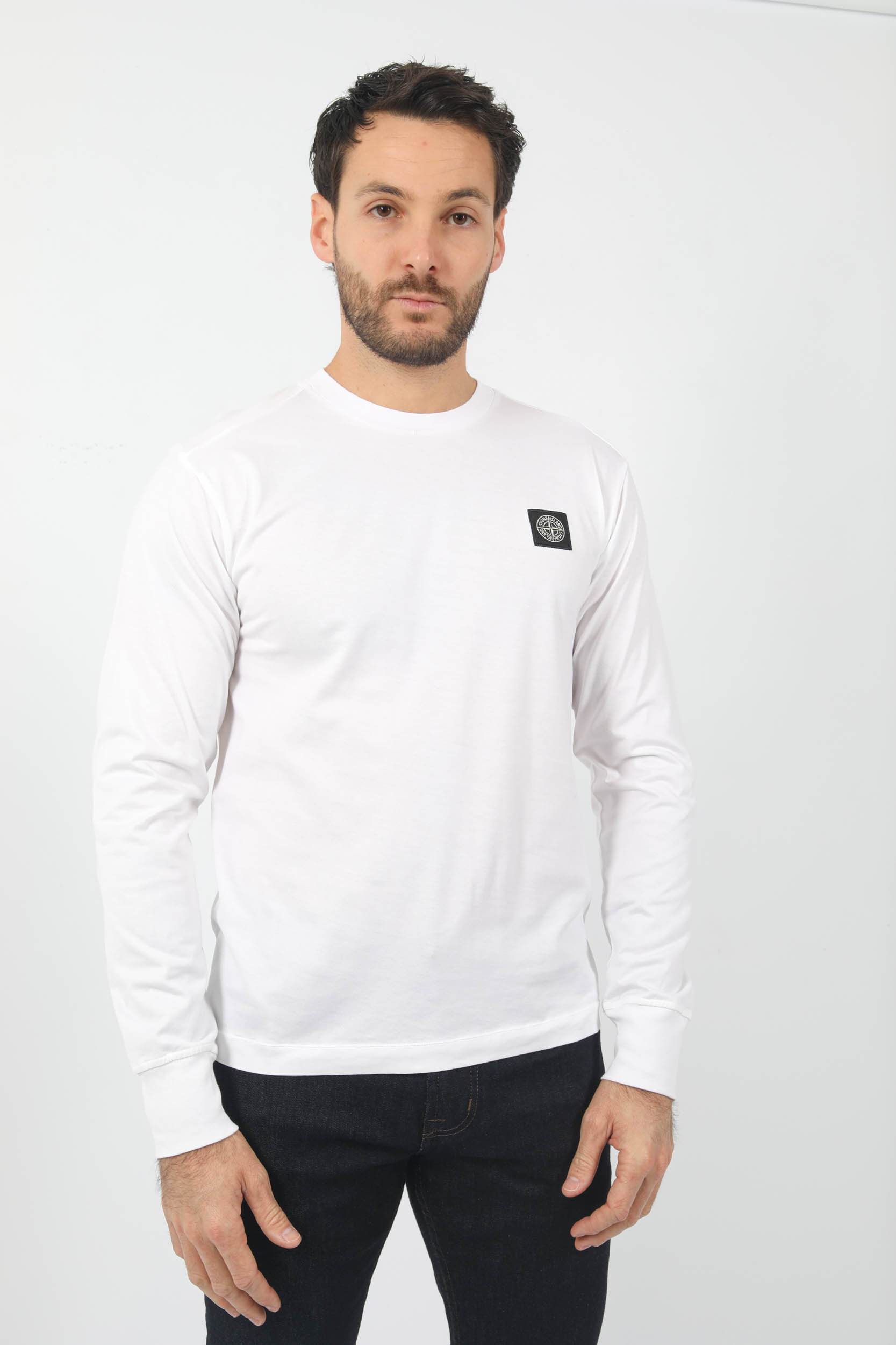 T-SHIRT MANCHES LONGUES STONE ISLAND BLANC 771522713-V0001
