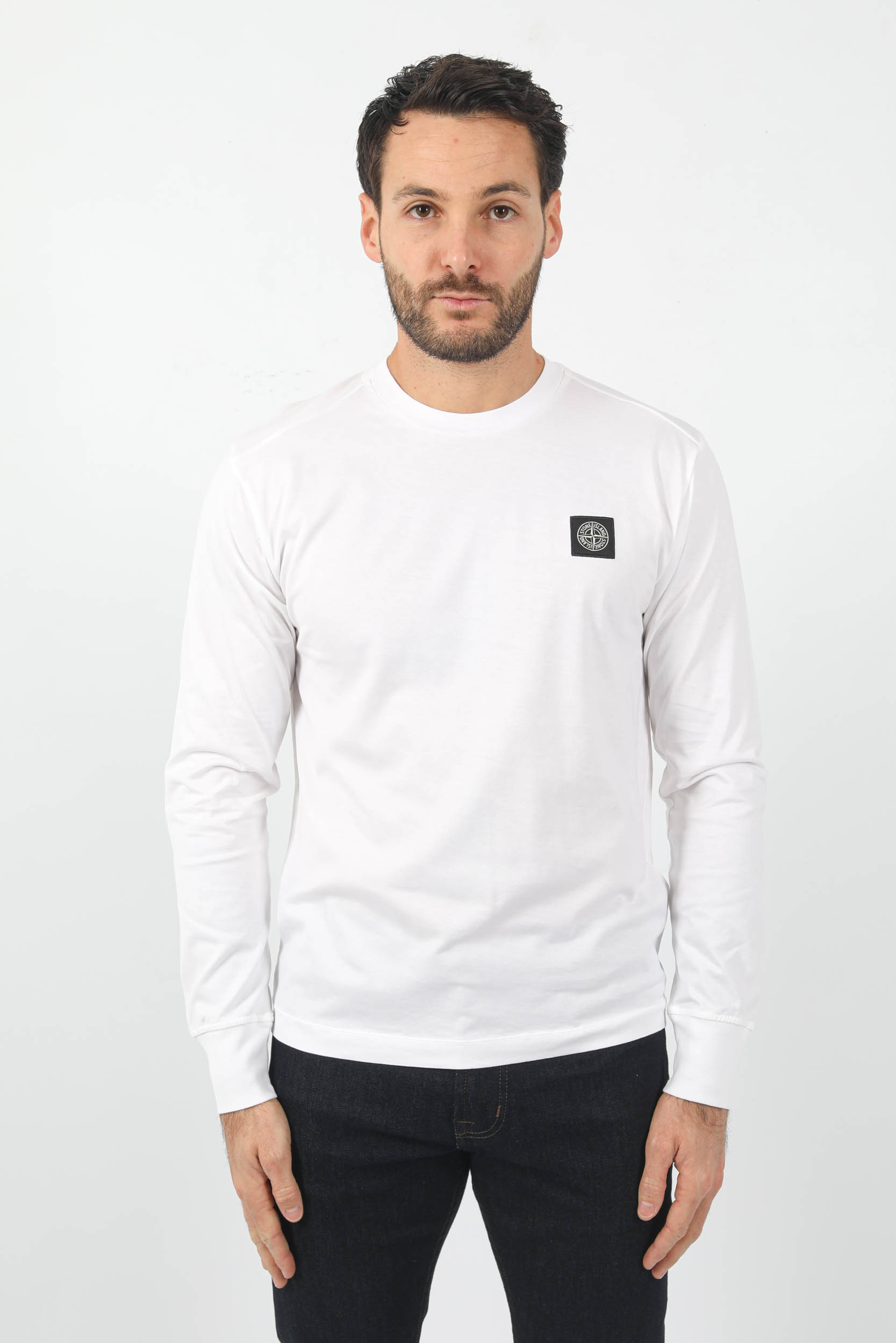 T-SHIRT MANCHES LONGUES STONE ISLAND BLANC 771522713-V0001