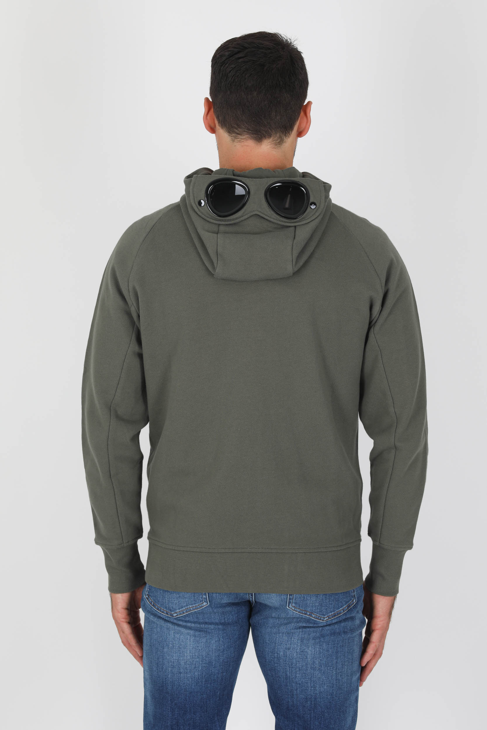 SWEAT ZIPPE C.P COMPANY LUNETTES KAKI S082A-669