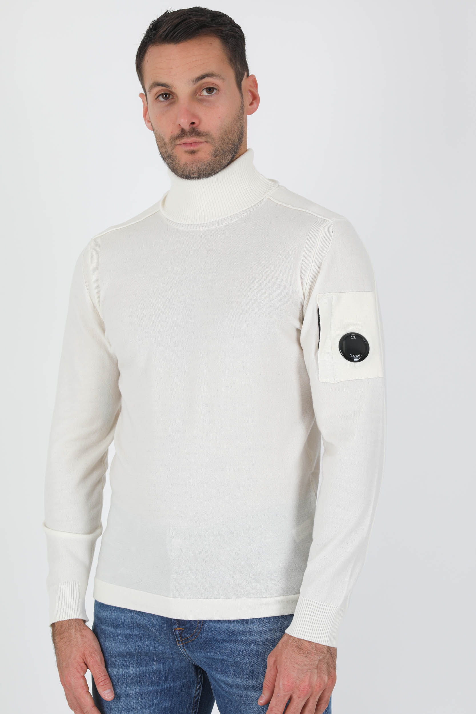 PULL COL ROULE C.P COMPANY BLANC N106A-103