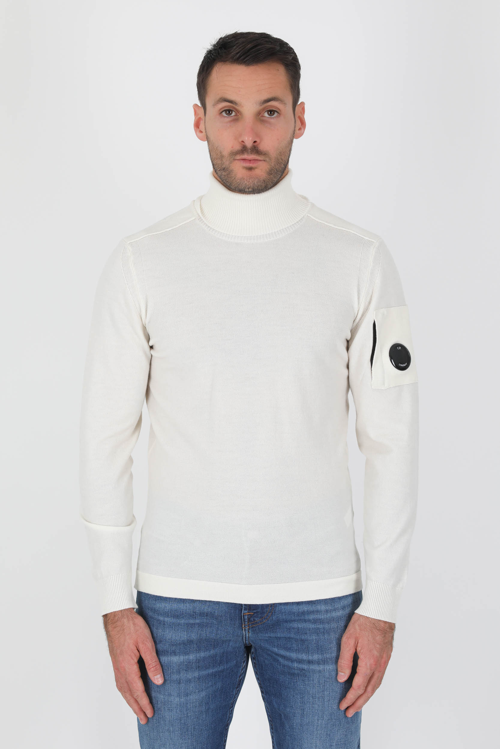 PULL COL ROULE C.P COMPANY BLANC N106A-103