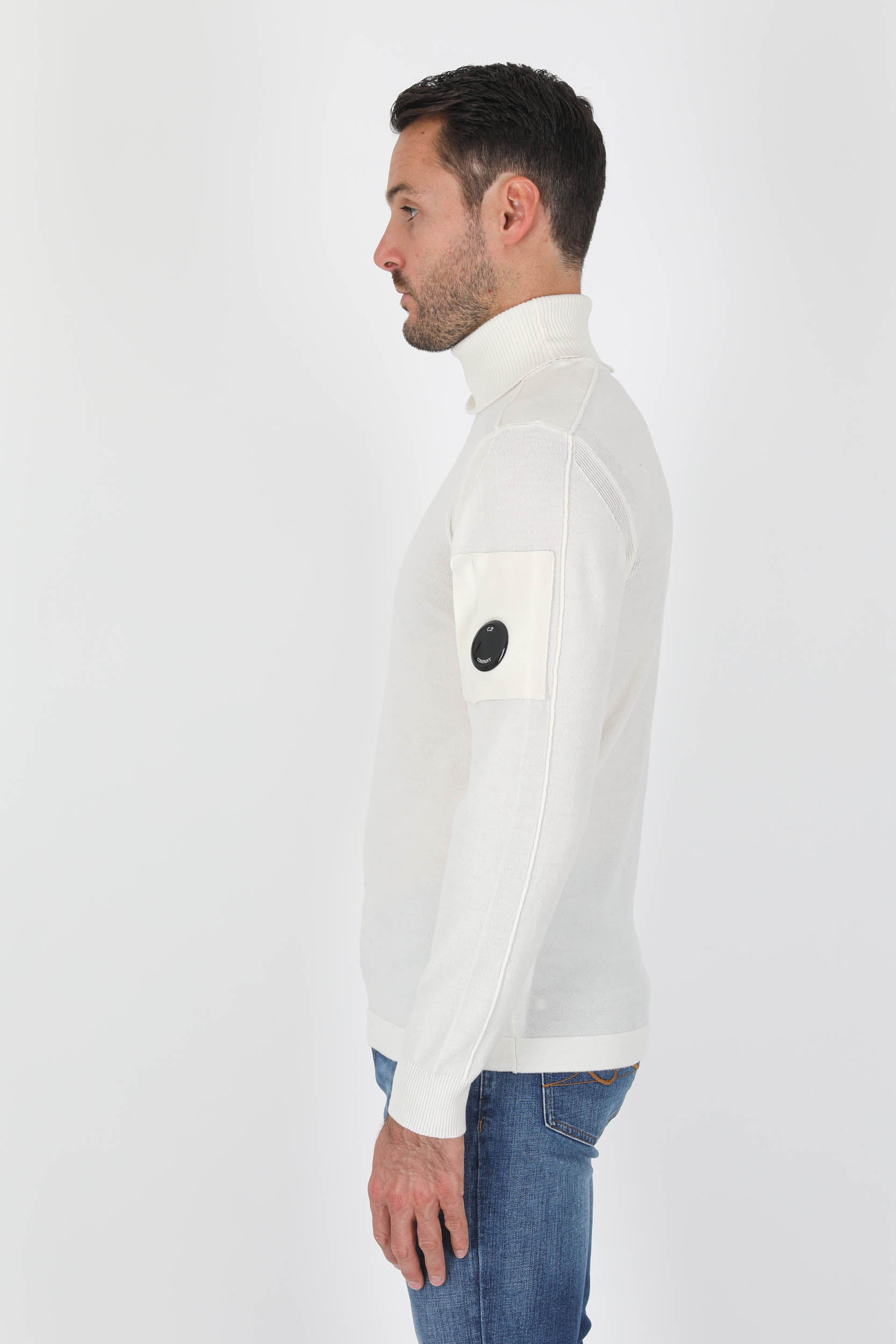 PULL COL ROULE C.P COMPANY BLANC N106A-103