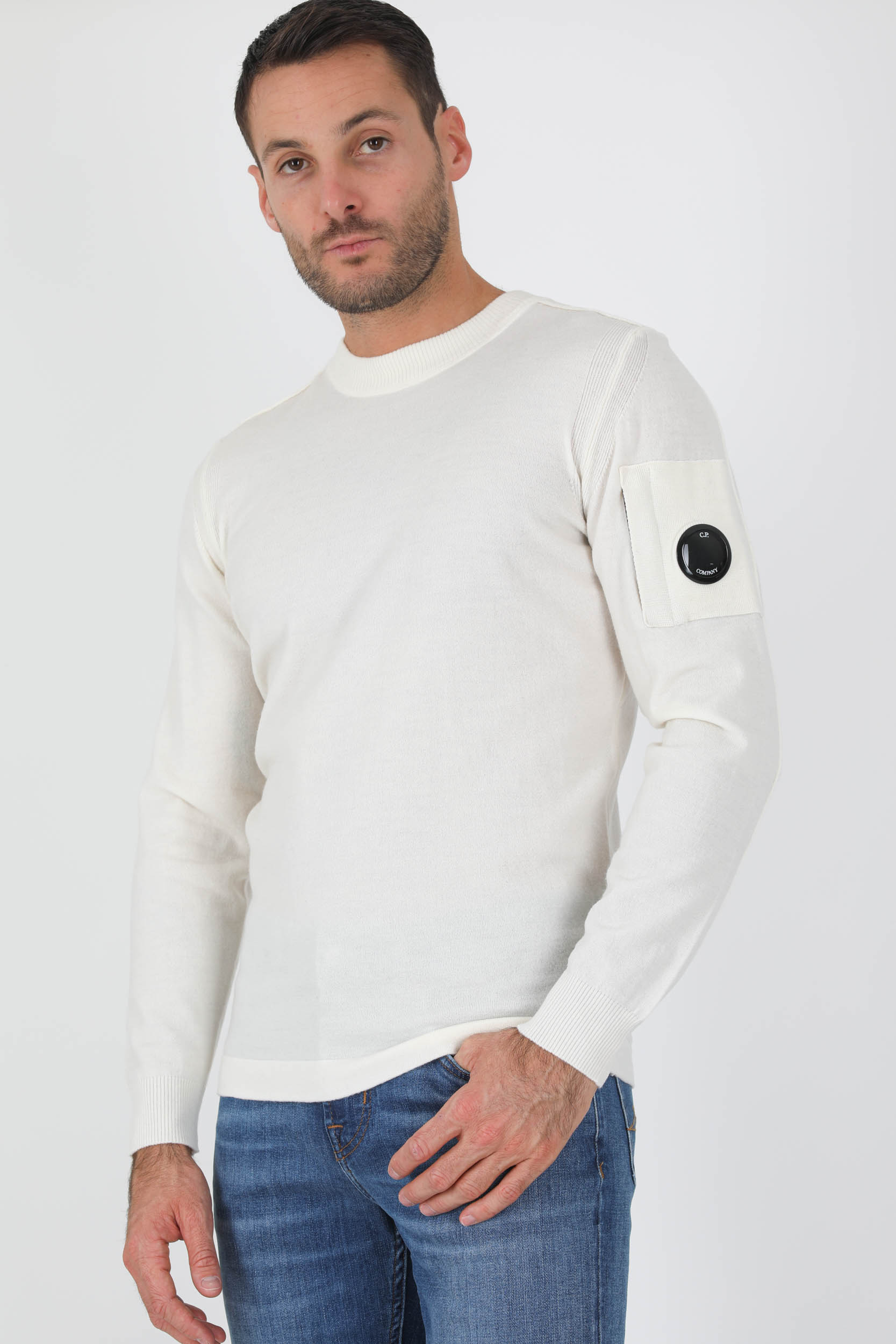PULL C.P COMPANY MERINOS BLANC N105A-103