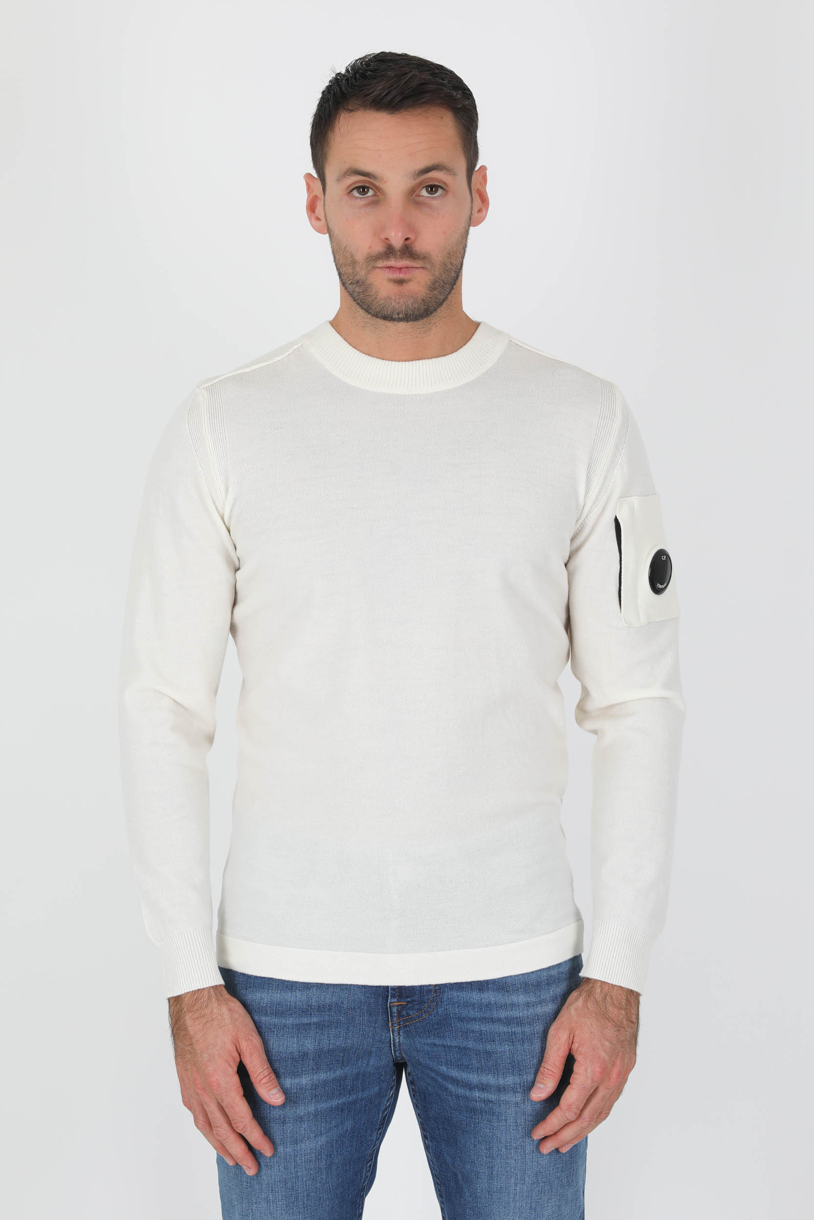 PULL C.P COMPANY MERINOS BLANC N105A-103