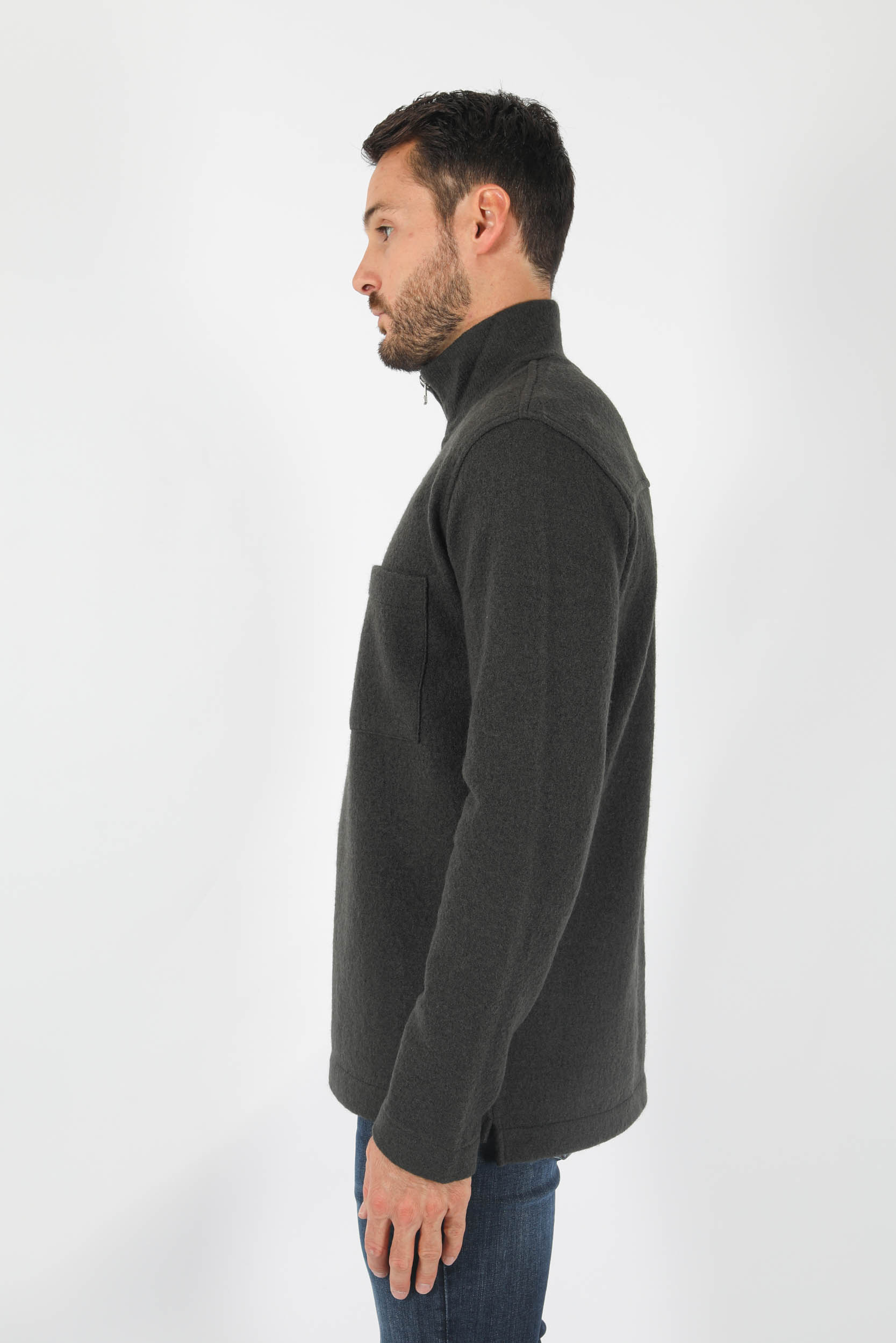 PULL DEMI ZIPPE NNO7 KAKI ANDERS-ARMY