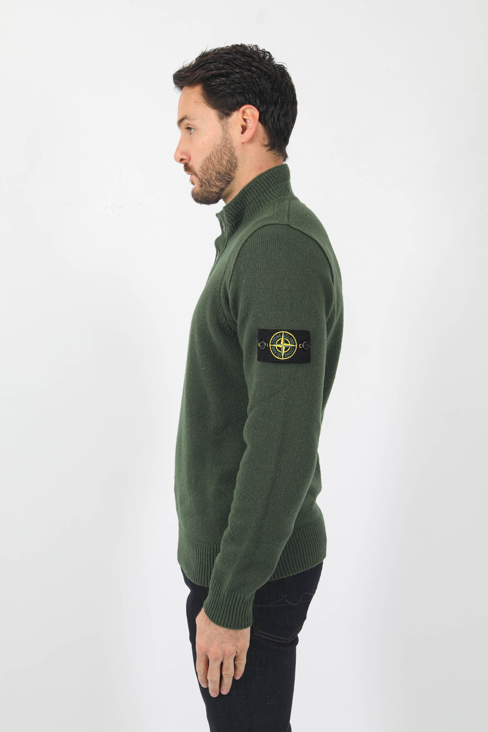 PULL COL CAMIONEUR STONE ISLAND KAKI 7715540A3-V0058