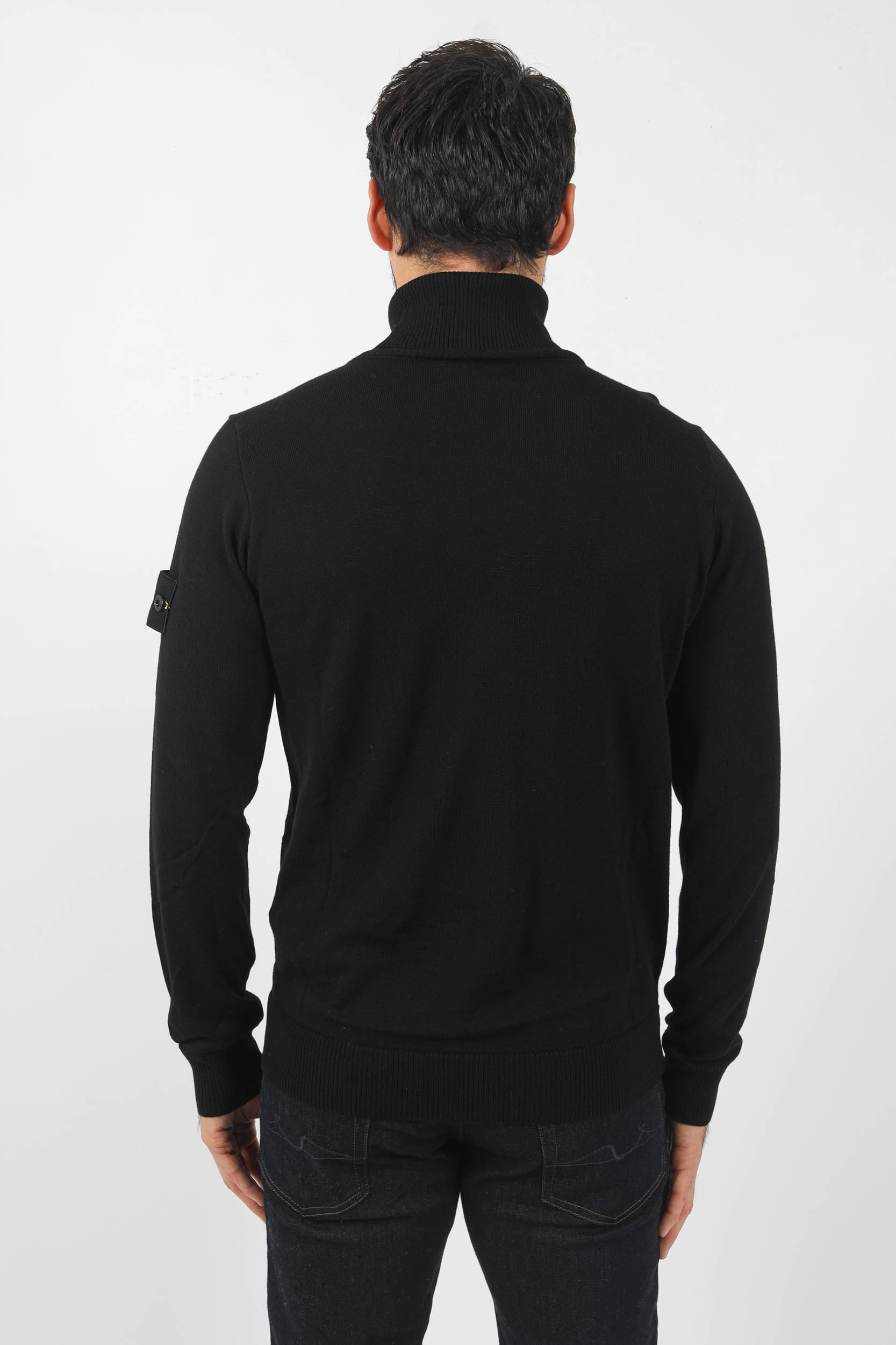 PULL COL ROULE MERINOS STONE ISLAND NOIR 7715525C4-V0029
