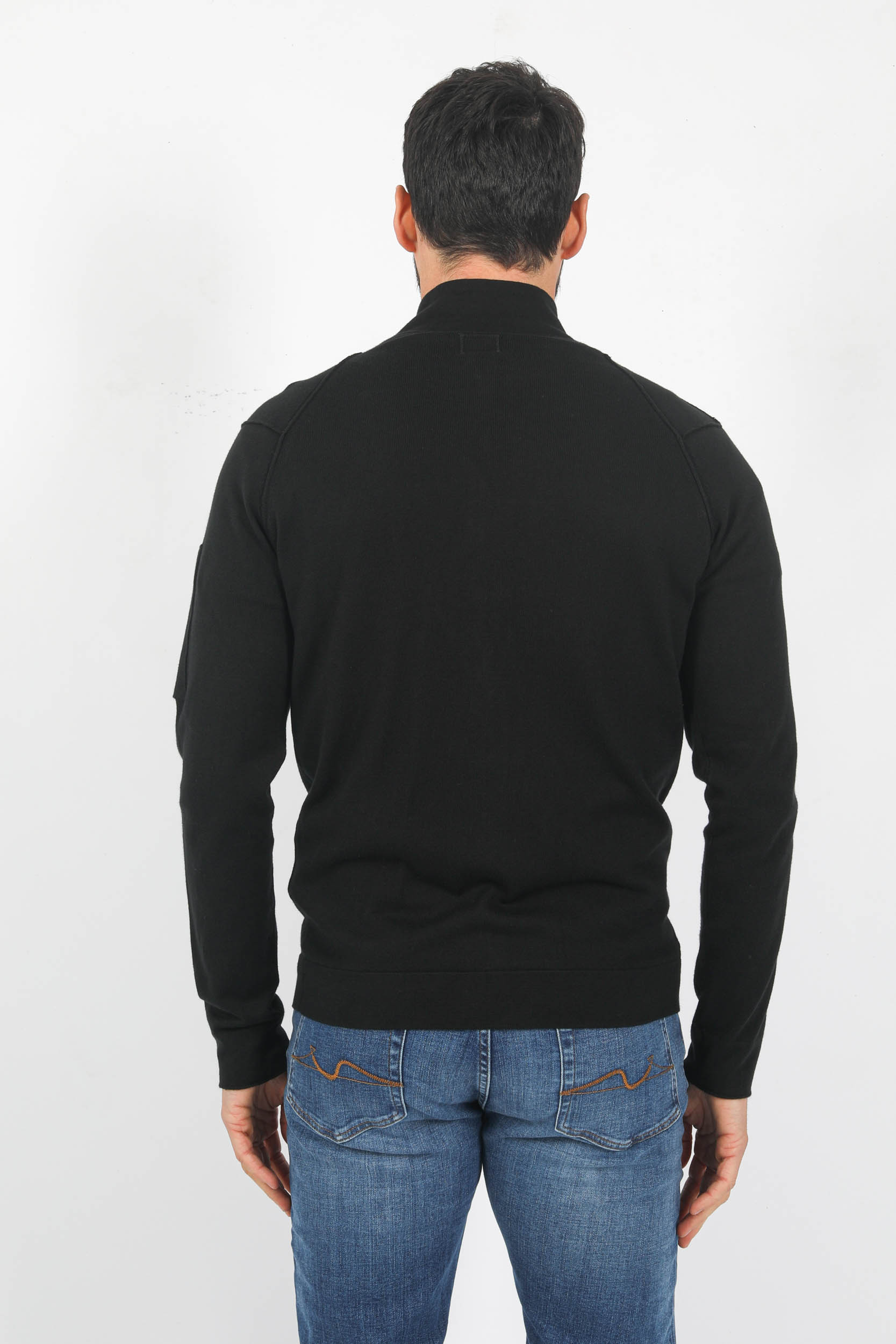 GILET ZIPPE C.P COMPANY COTON NOIR N144A-999