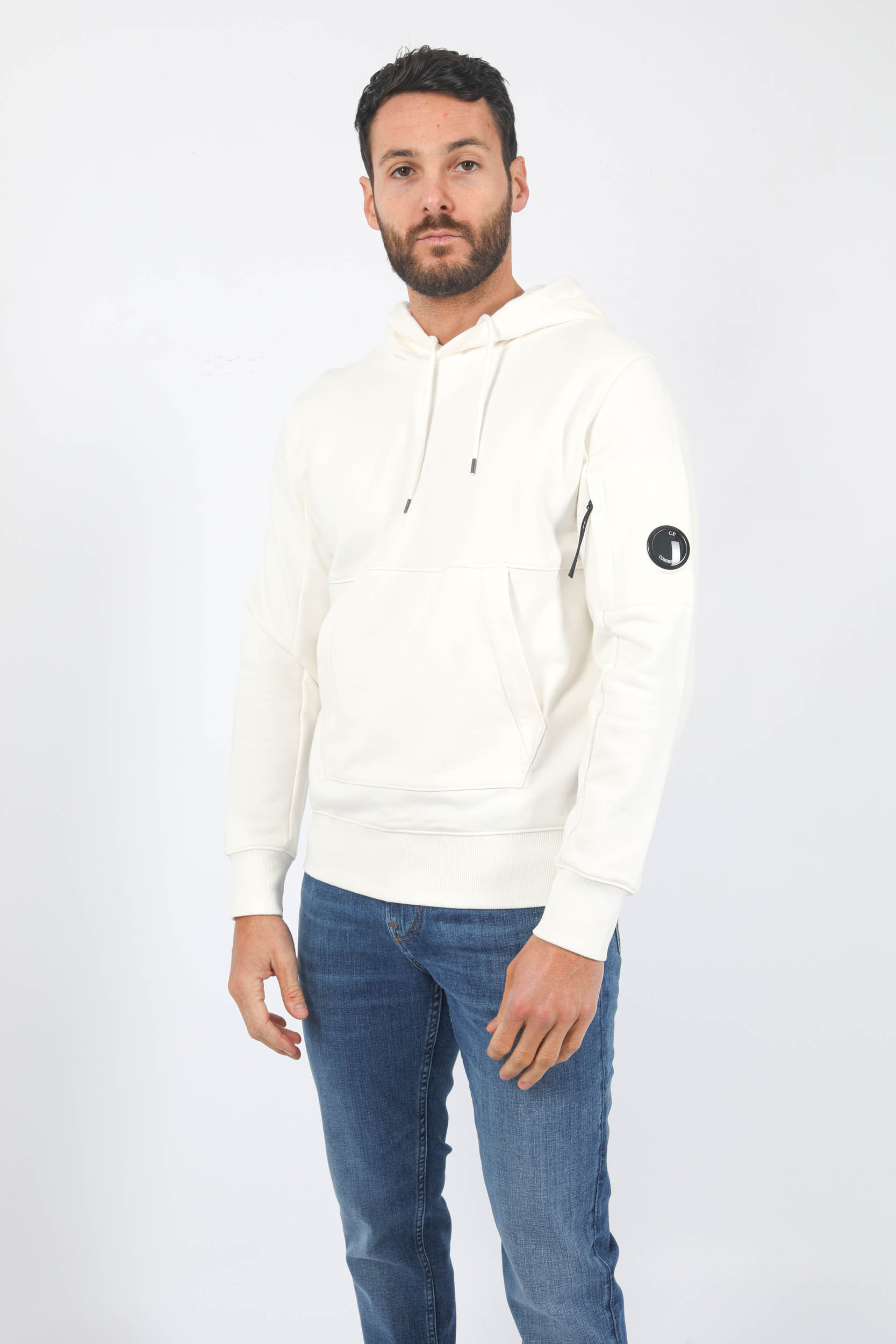 SWEAT A CAPUCHE C.P COMPANY BLANC S023A-103
