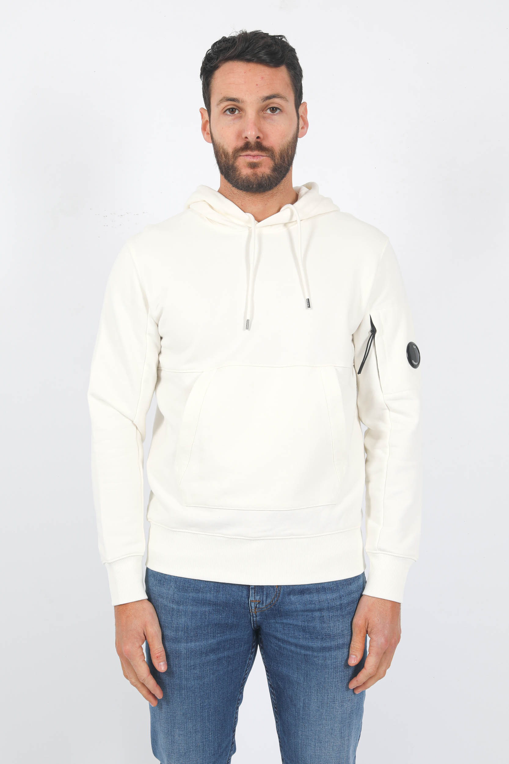 SWEAT A CAPUCHE C.P COMPANY BLANC S023A-103