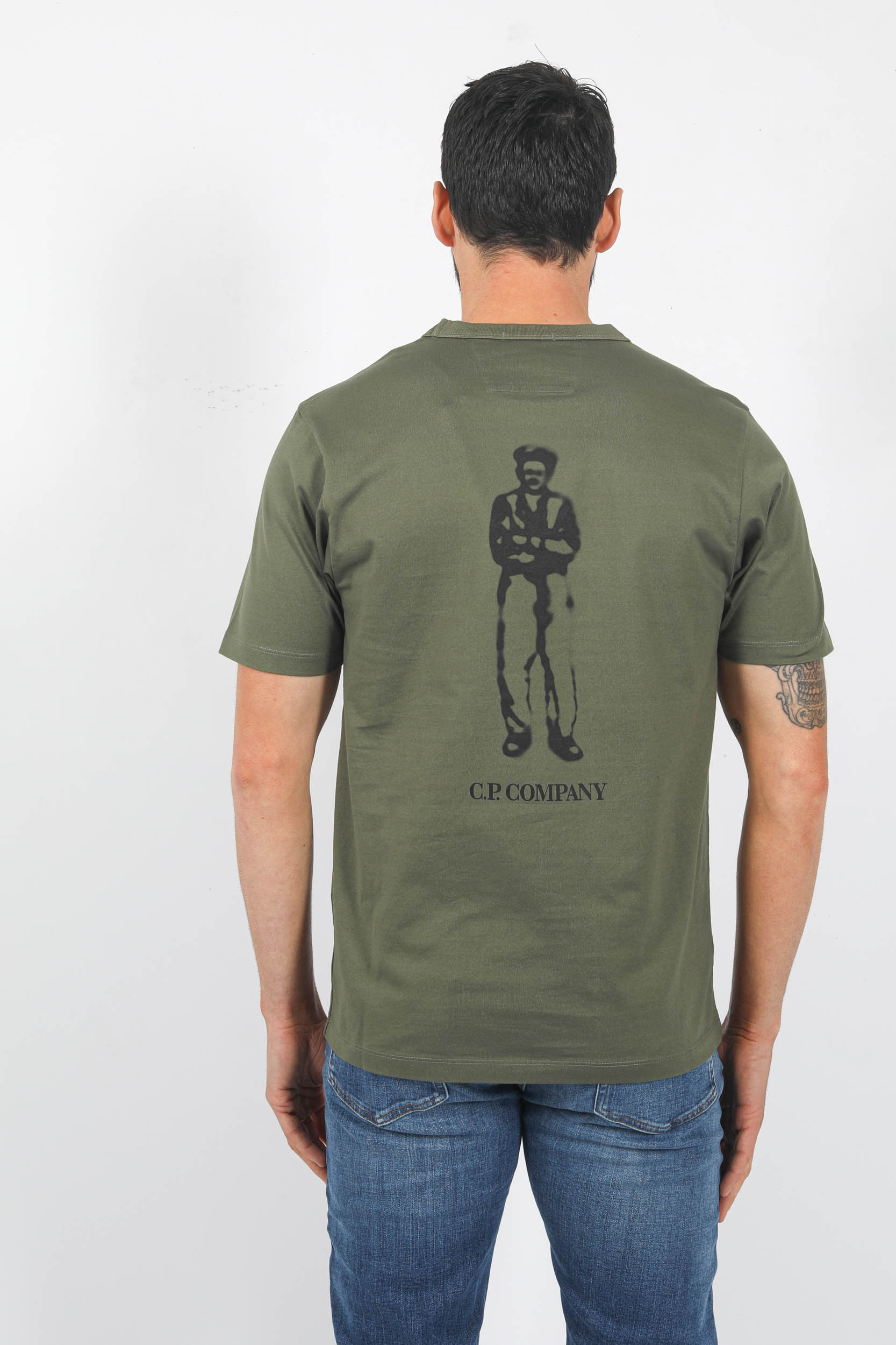 T-SHIRT C.P COMPANY KAKI MARIN S155A-648