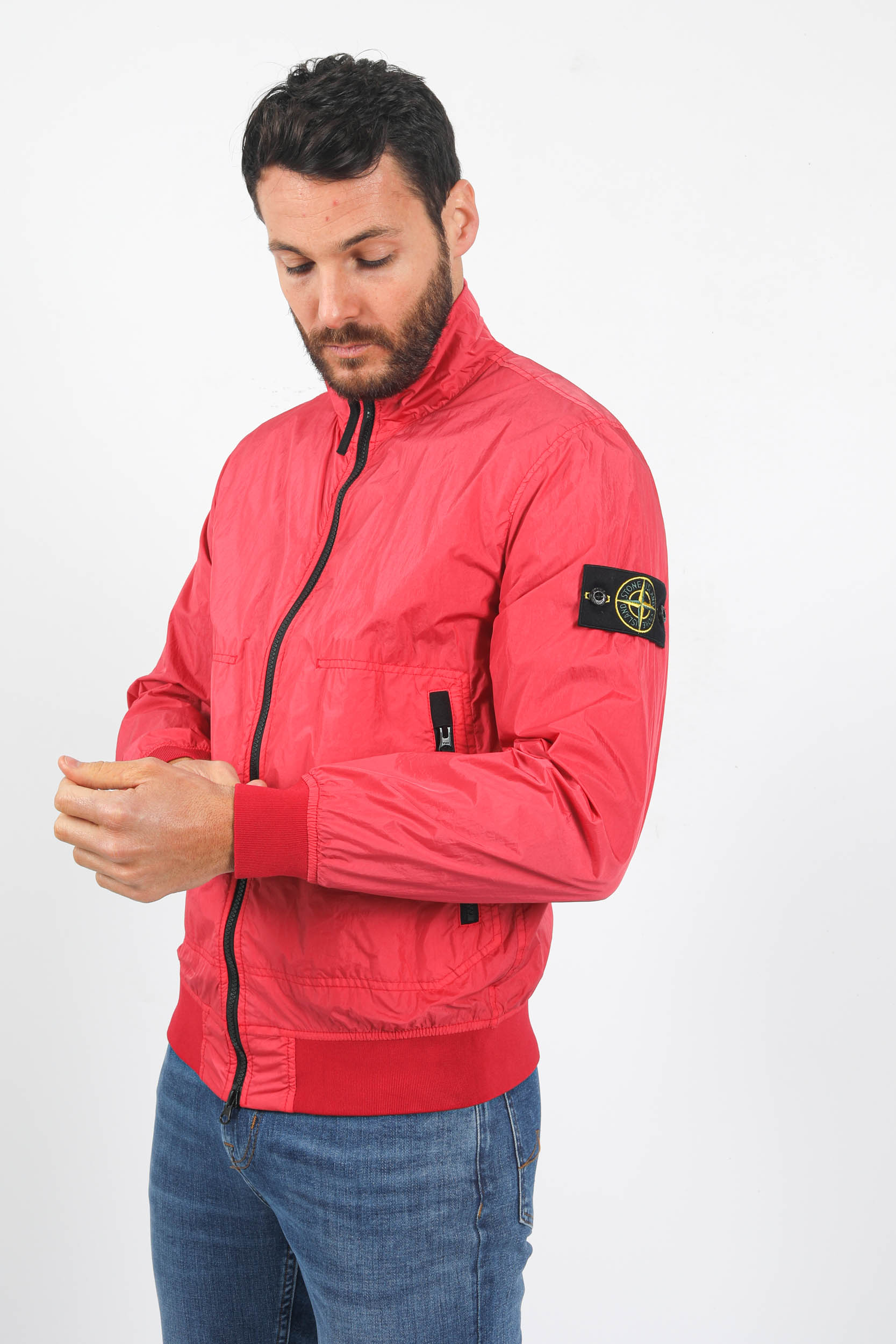 BLOUSON STONE ISLAND NYLON SANS CAPUCHE ROSE 781542822-V0087