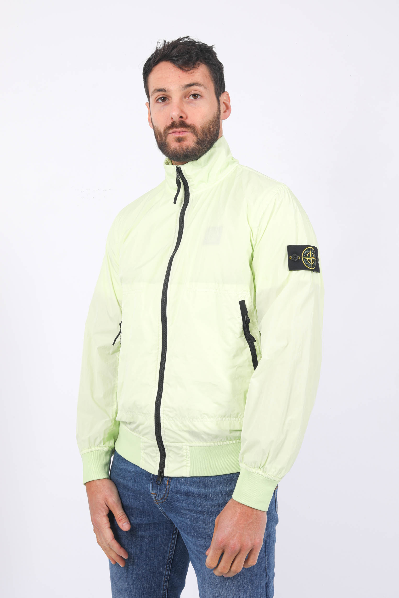 BLOUSON STONE ISLAND NYLON SANS CAPUCHE VERT CLAIR 781542822-V0052