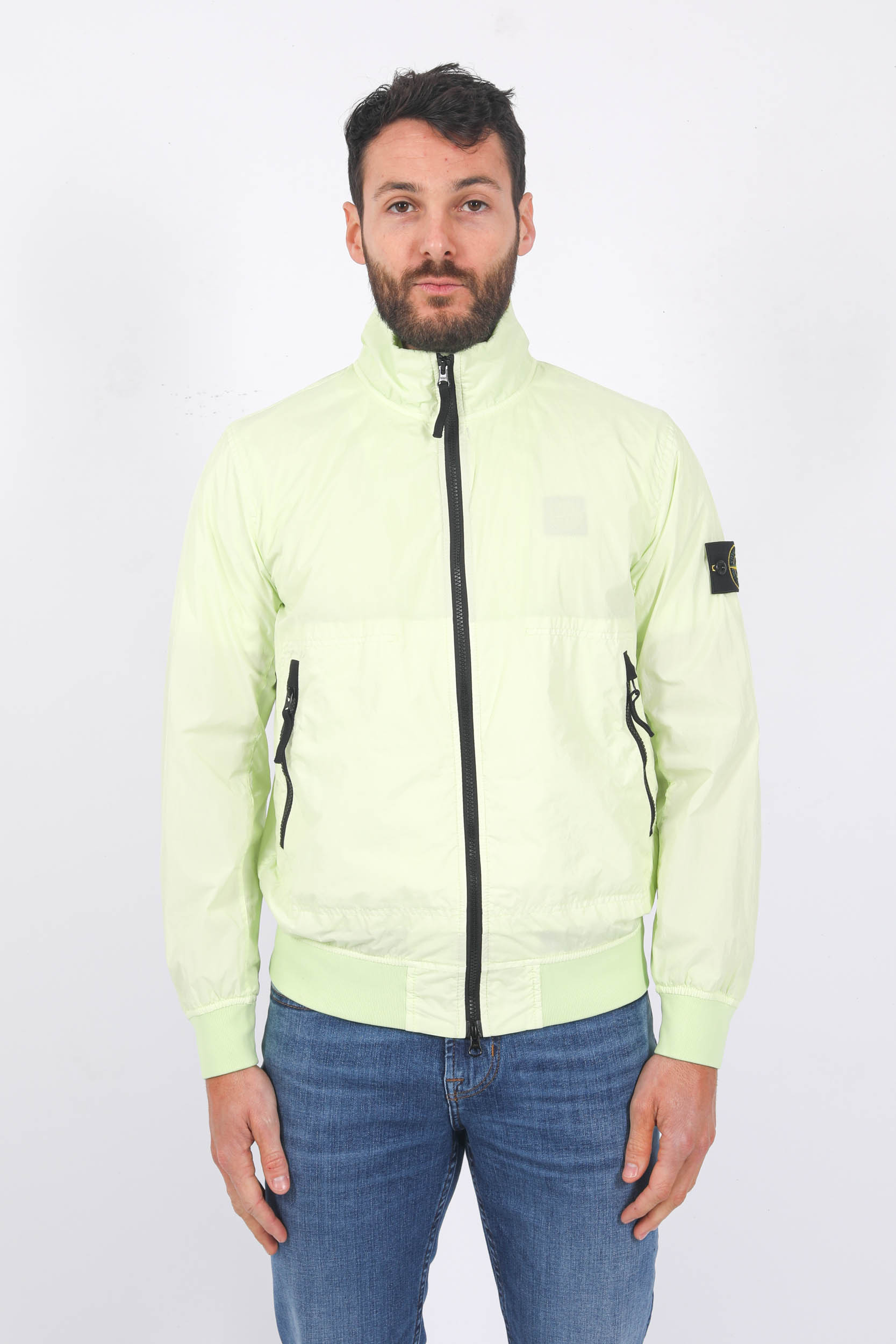 BLOUSON STONE ISLAND NYLON SANS CAPUCHE VERT CLAIR 781542822-V0052
