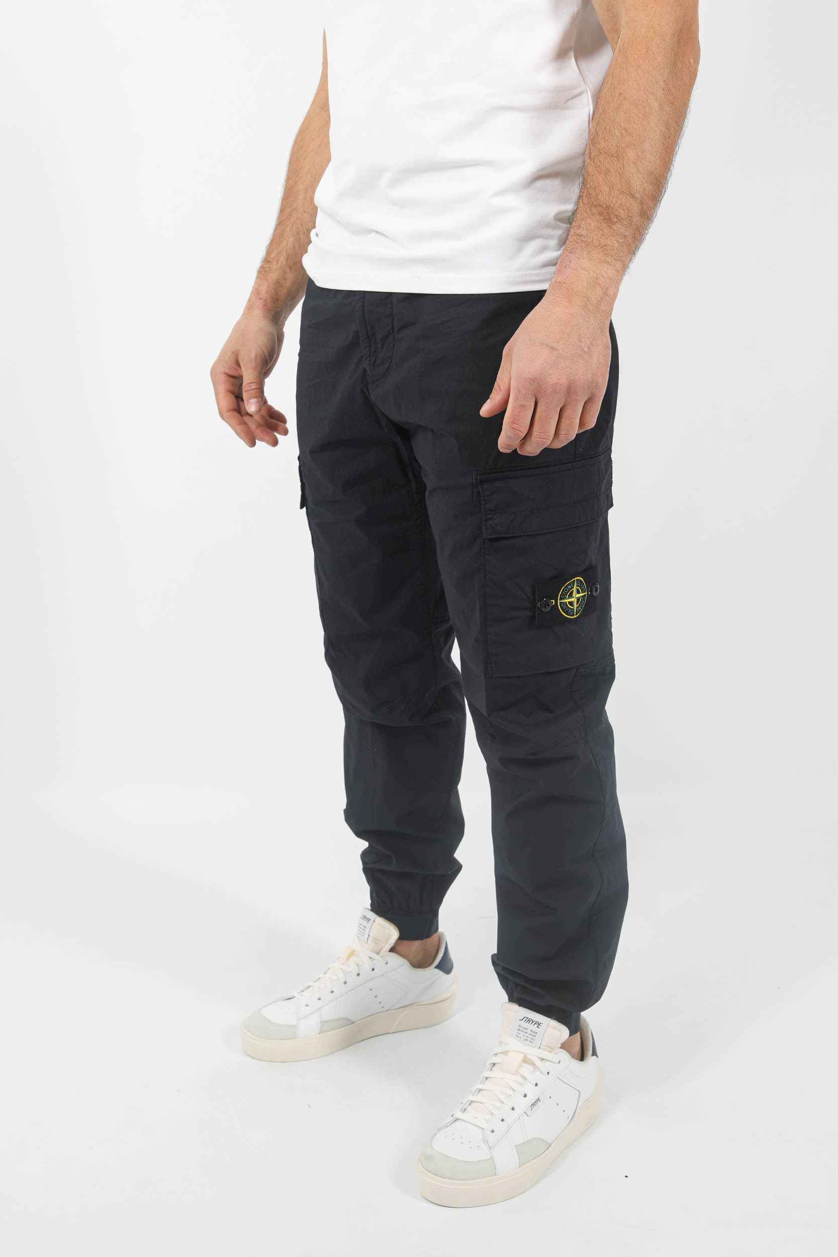 PANTALON STONE ISLAND COTON ELASTIQUE MARINE 781531303-A0020