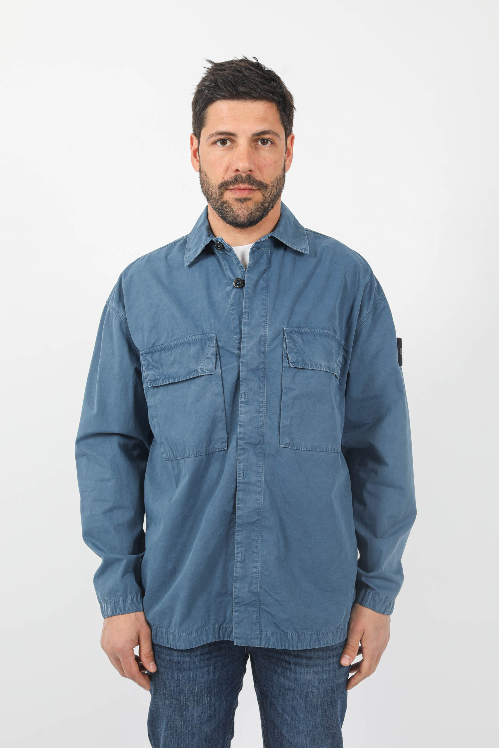 SURECHEMISE STONE ISLAND BLEU 7815115WN-V0124