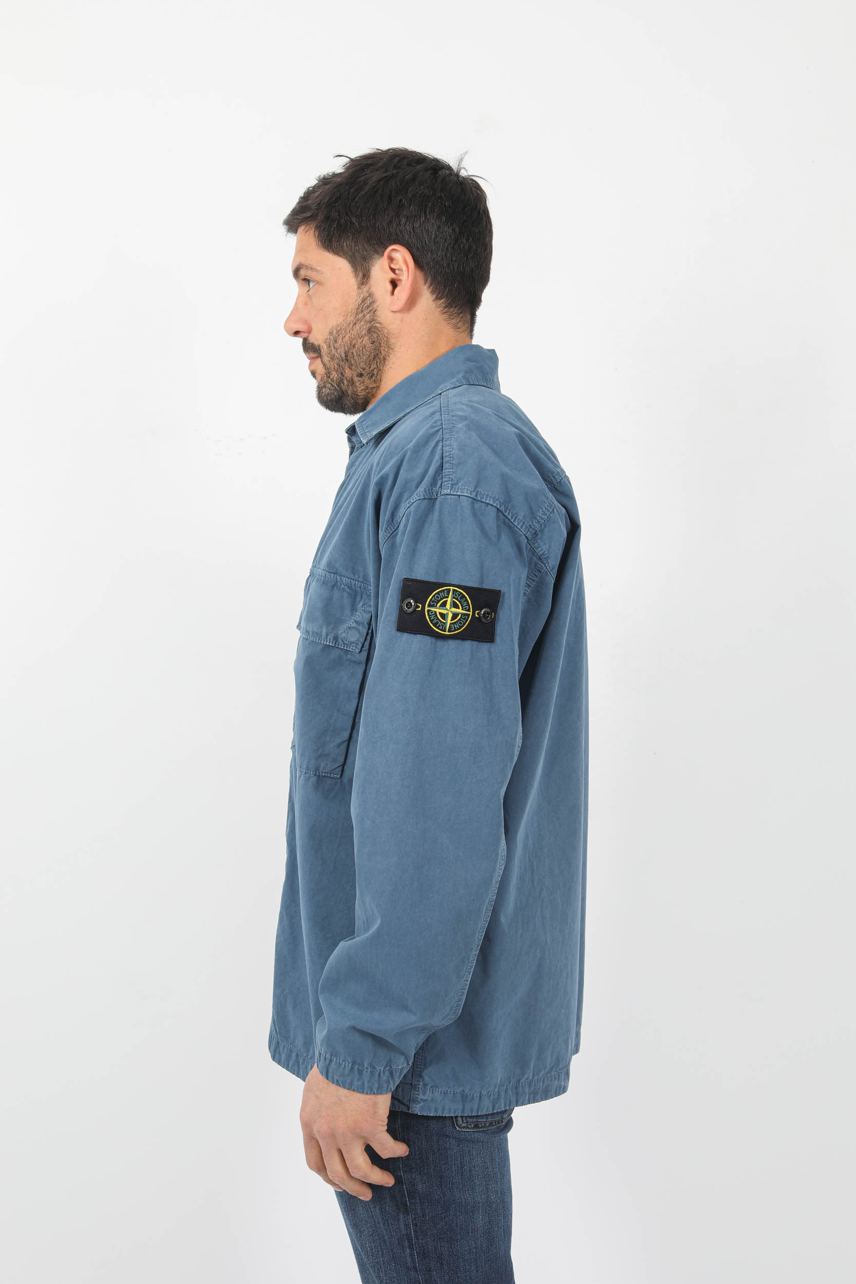 SURECHEMISE STONE ISLAND BLEU 7815115WN-V0124