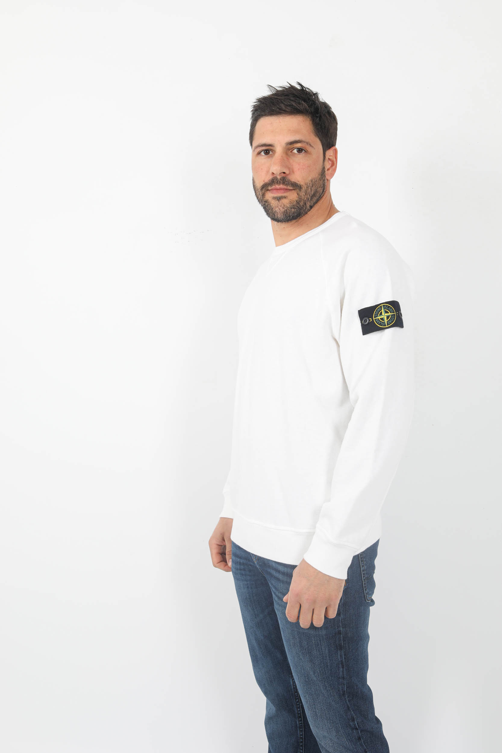 SWEAT STONE ISLAND "OLD" BLANC 781566360-V0001
