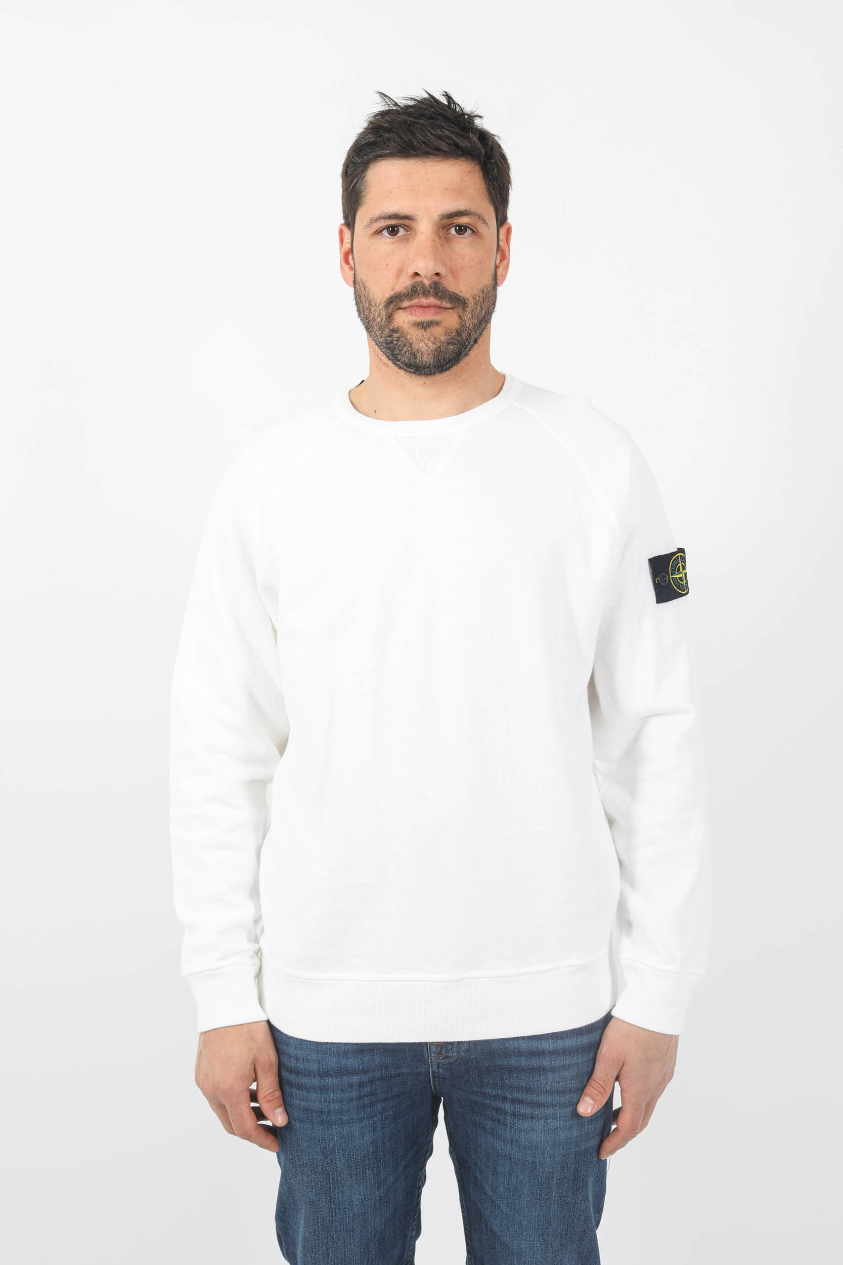 SWEAT STONE ISLAND "OLD" BLANC 781566360-V0001